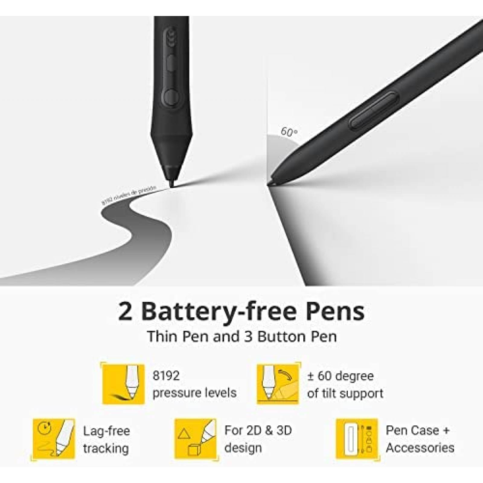 Tableta Digitalizadora XENCELABS de Dibujo con 2 Plumas