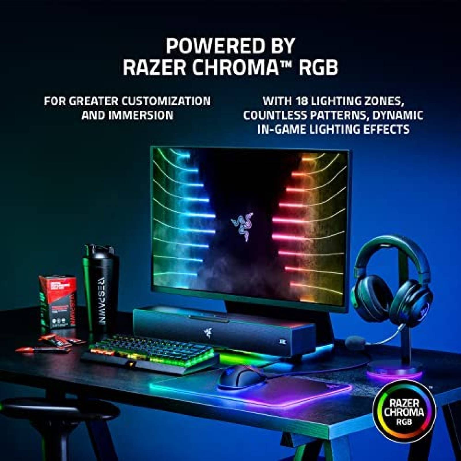 Barra de Sonido Gaming Razer Leviathan V2 + Subwoofer -RGB