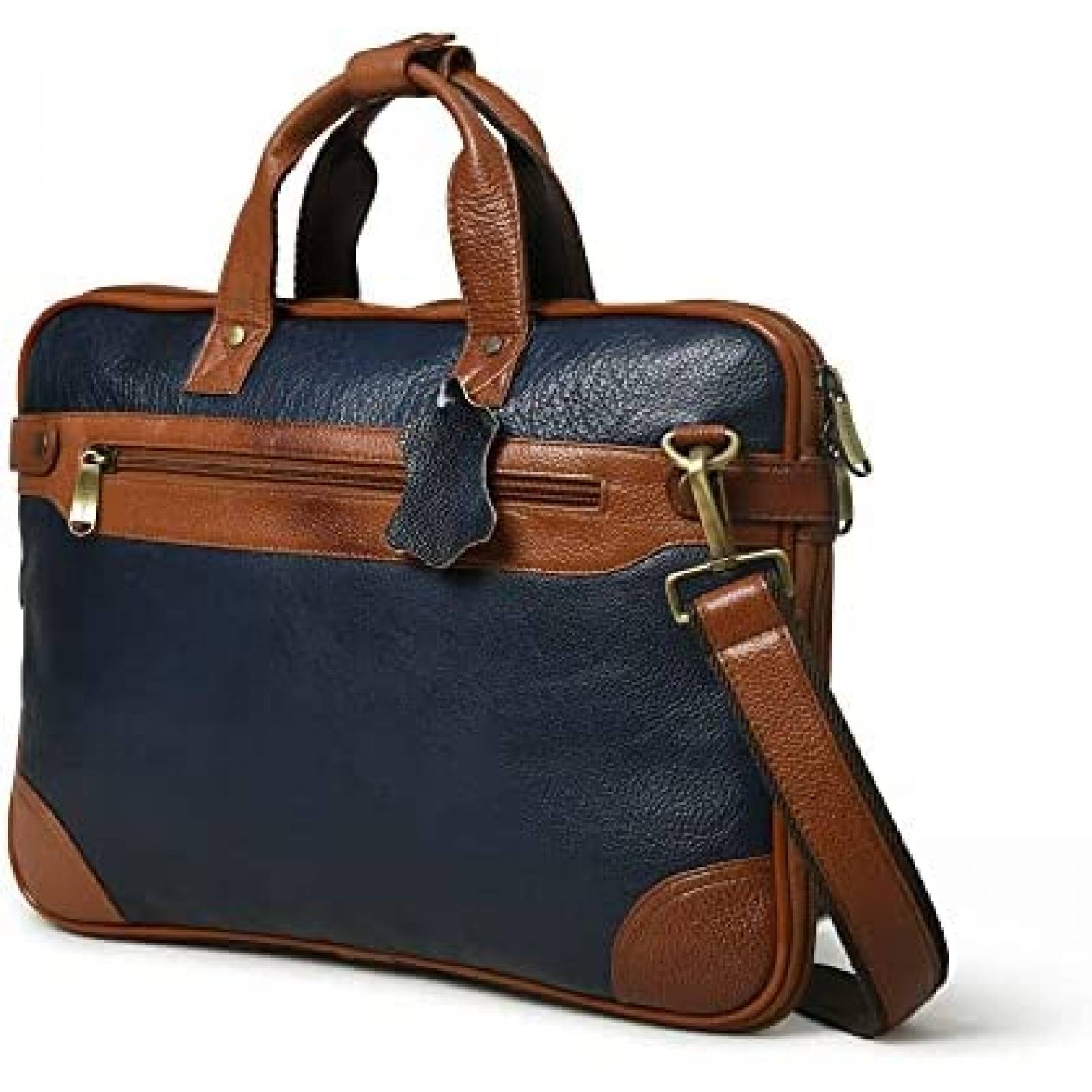 Maletin ADYAN De Cuero Para Hombre y Mujer De Viaje -Azul