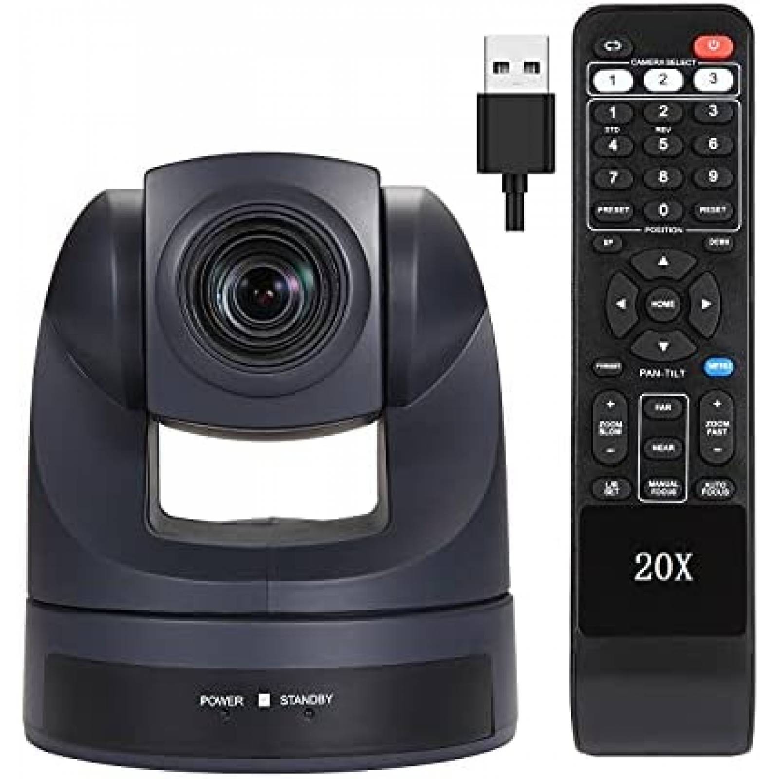 Webcam SZOOMSY Zoom optico 1080P Full HD USB -Negro
