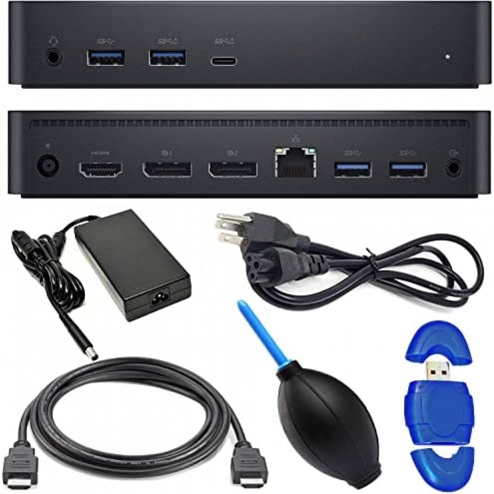 Docking Station Dell D6000 11 en 1 HDMI DP LAN 130W -Negro