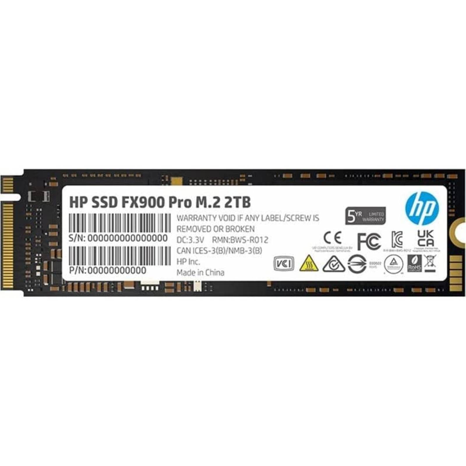 Disco Solido SSD HP FX900 Pro 2TB M.2 2280 PCI Express NVMe