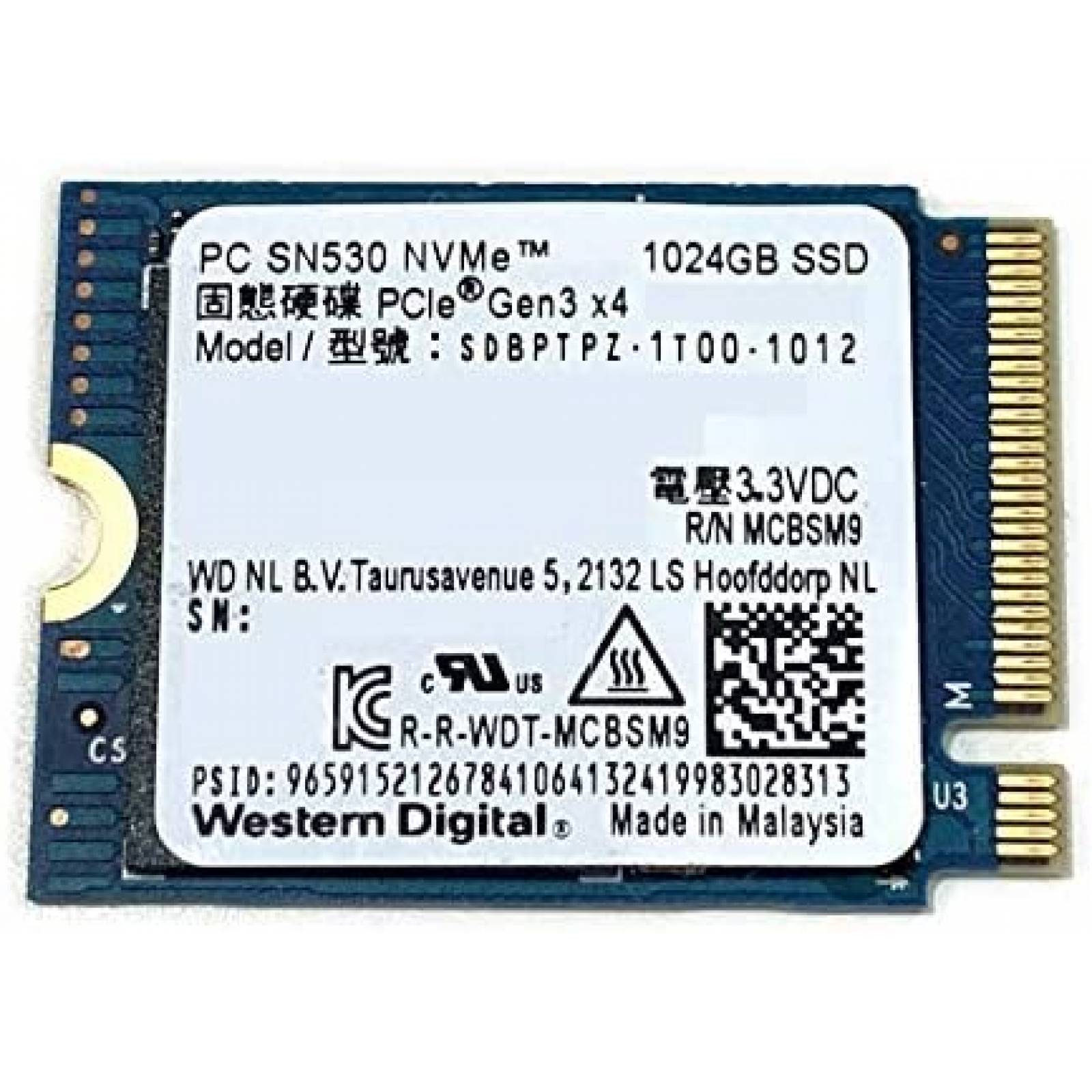 Disco Solido SSD Western Digital SN530 1TB M.2 NVMe PCIe