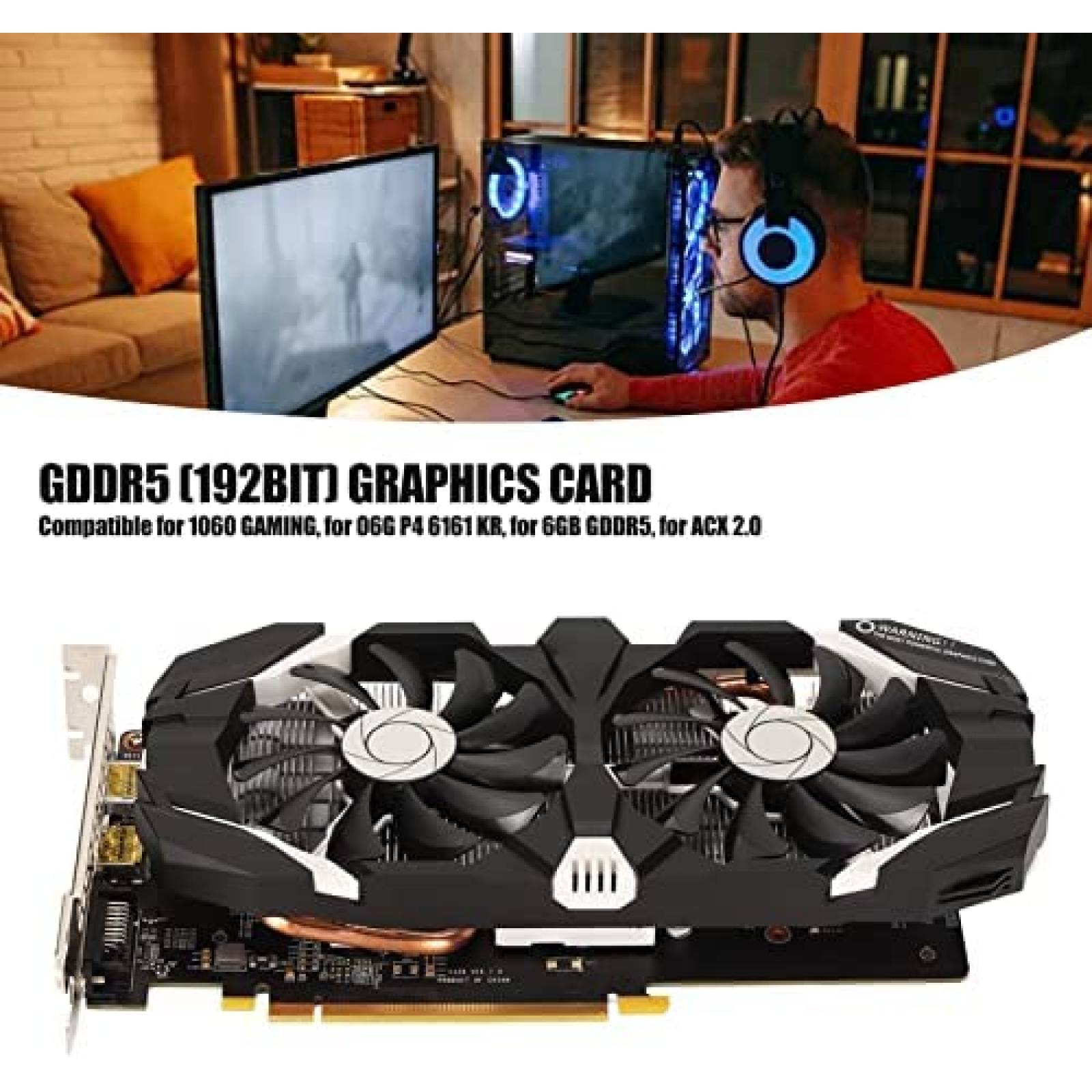 Tarjeta Grafica Zunate GTX1060 GDDR5 6 GB PCIE HDMI DVI DP