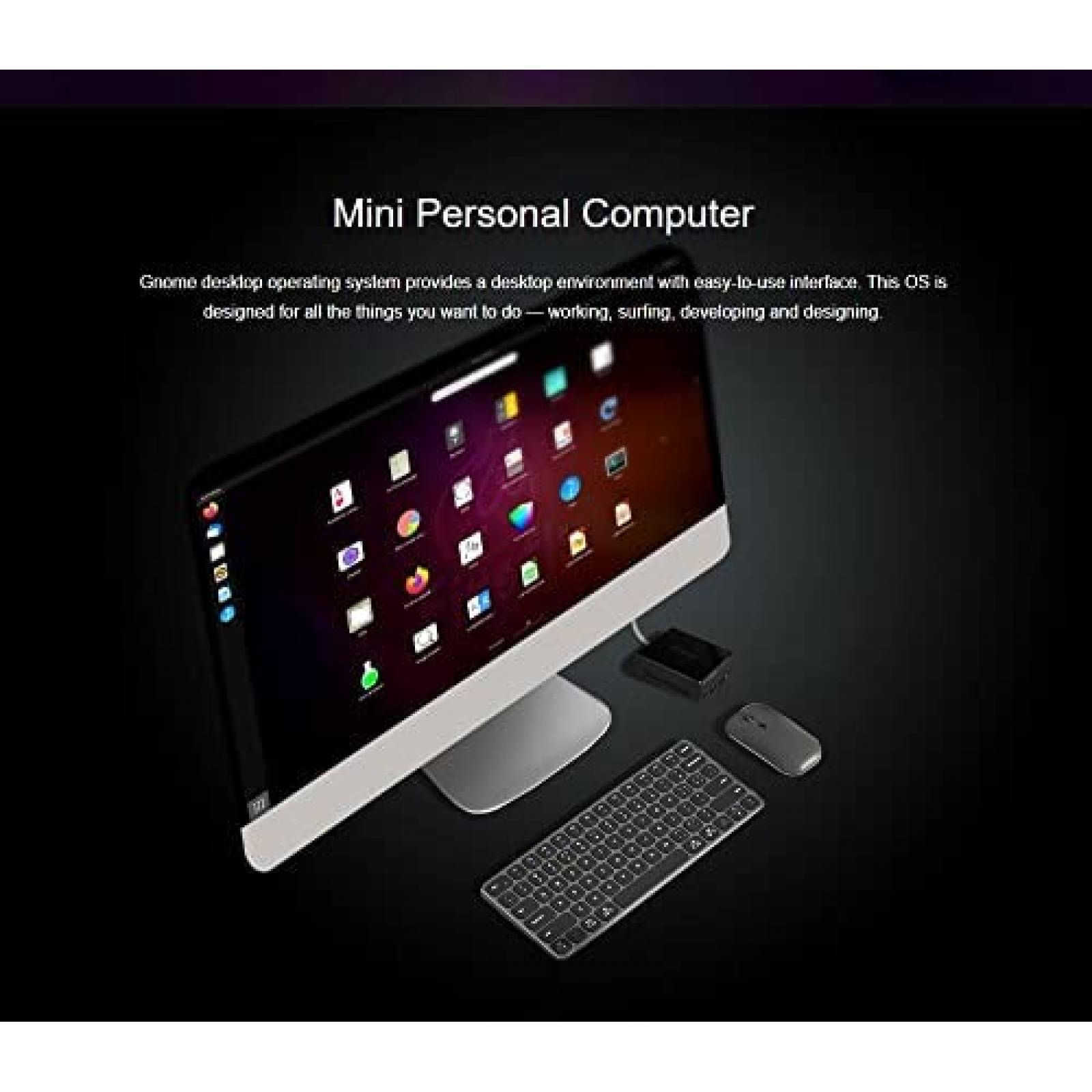 Mini PC FIREFLY Portable 4GB 32 GB eMMc Ubuntu -Negro