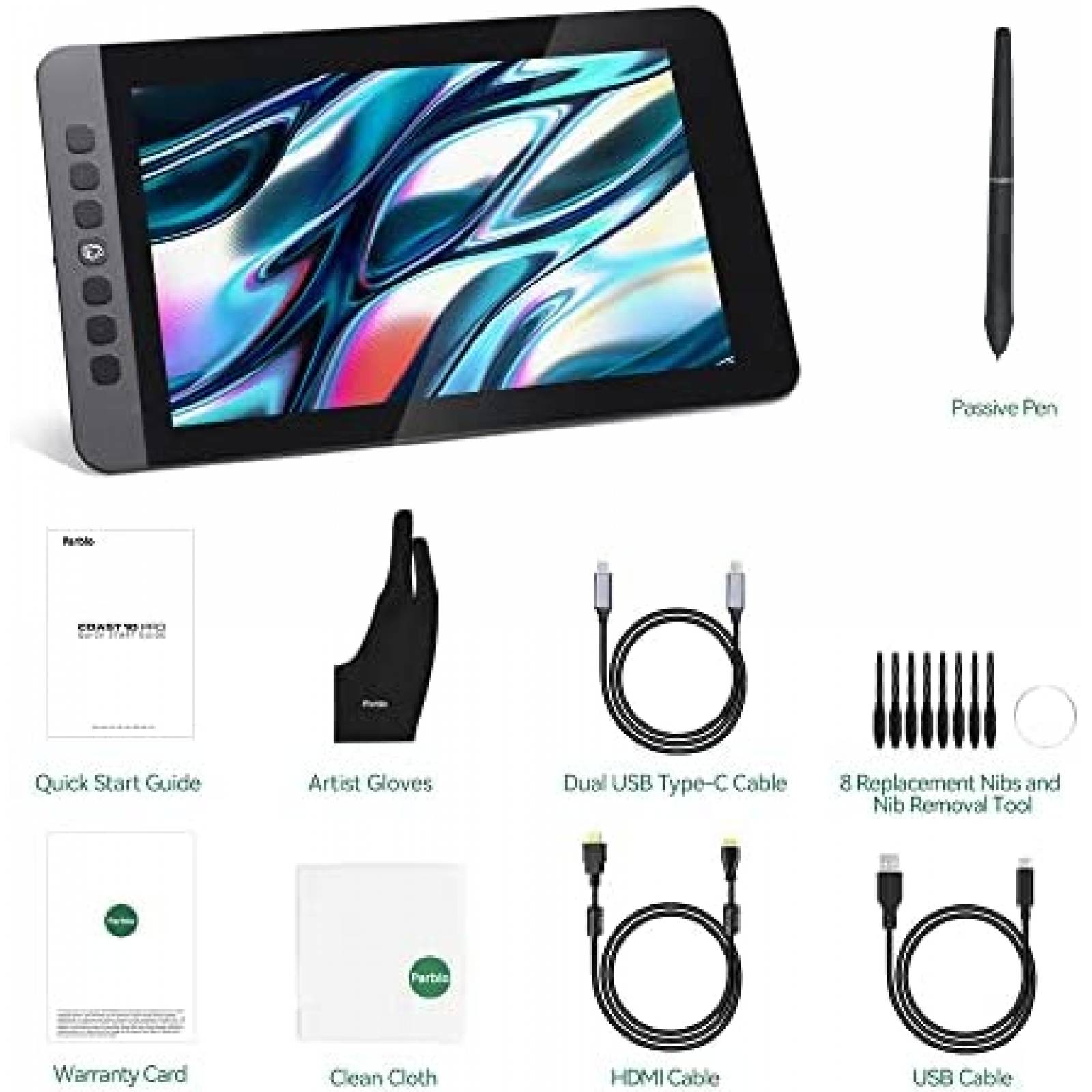 Tableta Grafica con Pantalla Parblo Coast 10 11.6" FHD 8192