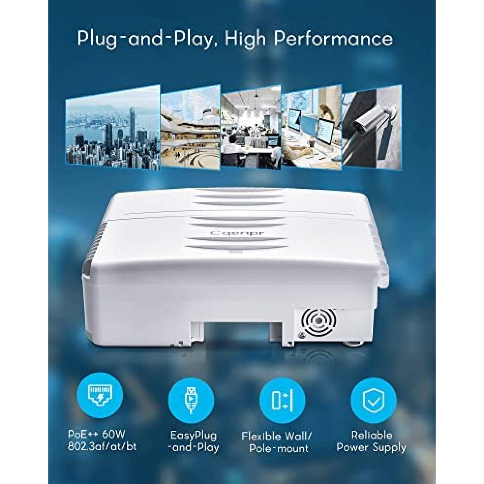 Switch Cqenpr Exterior 8 Puertos Poe+2G Uplink+1SFP Slot,