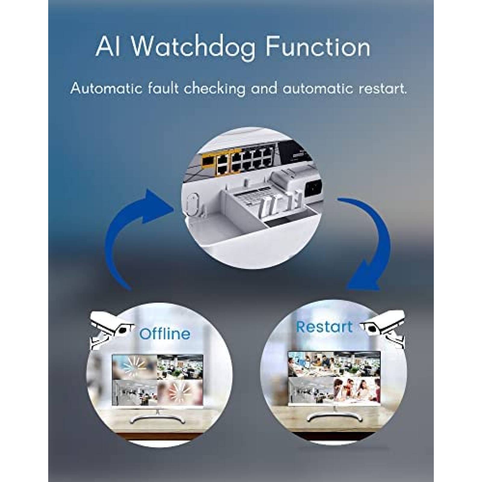 Switch Cqenpr Exterior 8 Puertos Poe+2G Uplink+1SFP Slot,