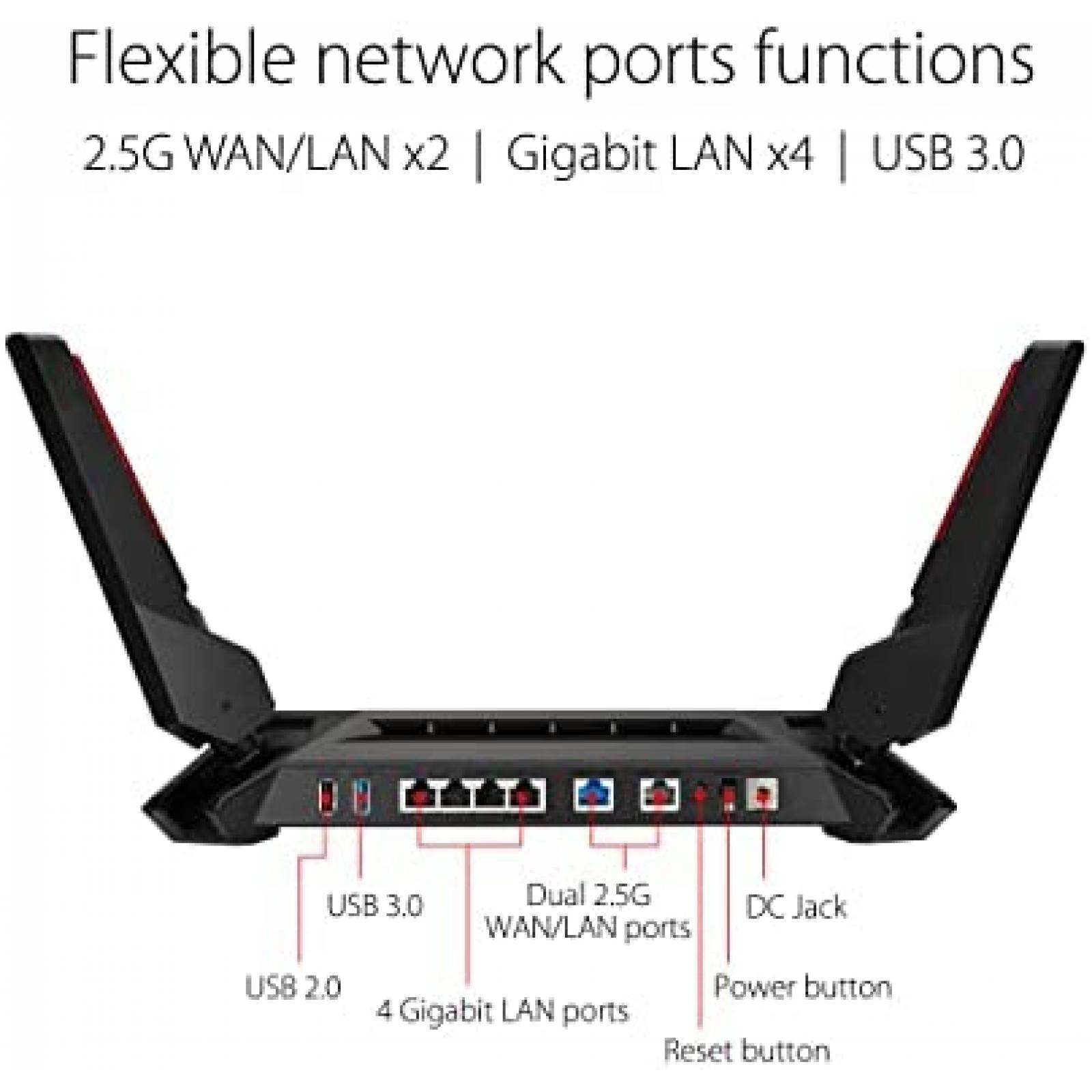 Router ASUS ROG GT-AX6000 Gaming Dual-band WiFi 6 -Negro
