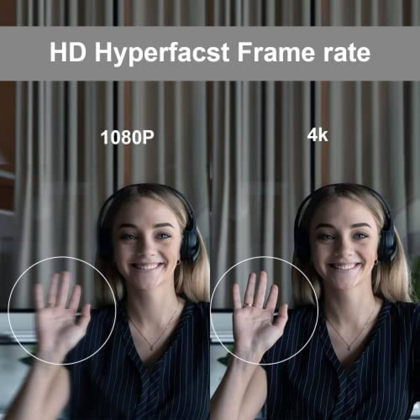 Webcam TONGVEO 4K HDR Con Zoom 1080P Microfono -Negro