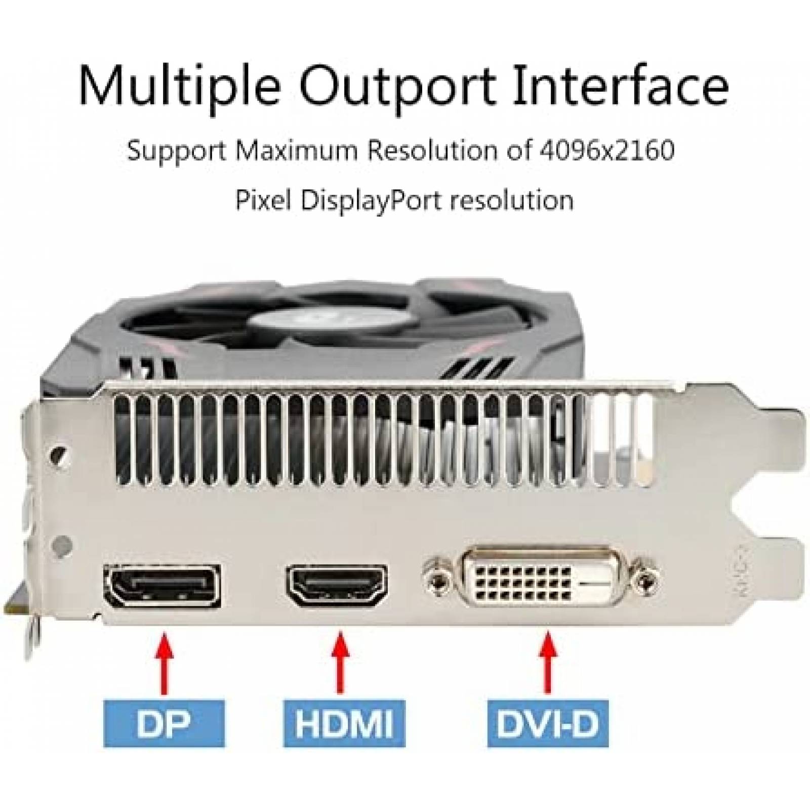 Tarjeta Grafica QTHREE AMD Radeon RX 550 4GB GDDR5 -Negro