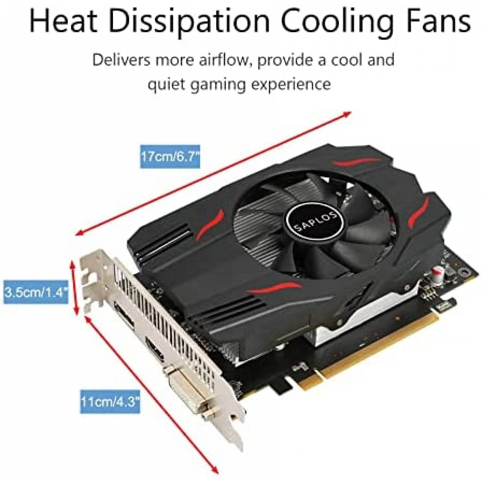 Tarjeta Grafica QTHREE AMD Radeon RX 550 4GB GDDR5 -Negro