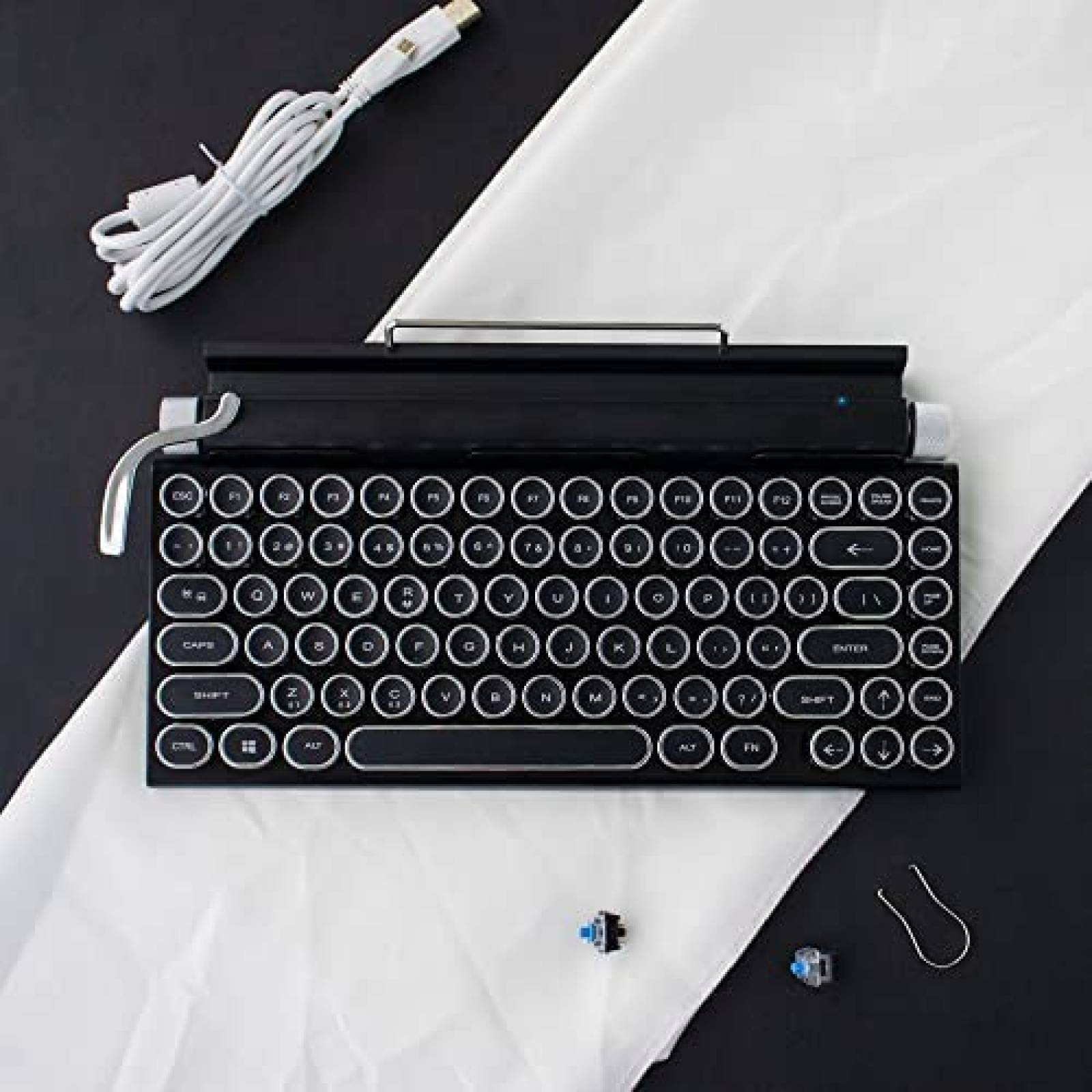 Teclado Retro SUEHIODHY Inalambrico Mecanico Retroiluminado