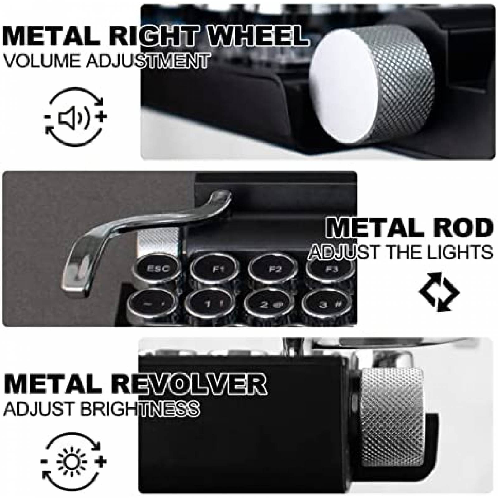 Teclado Retro SUEHIODHY Inalambrico Mecanico Retroiluminado