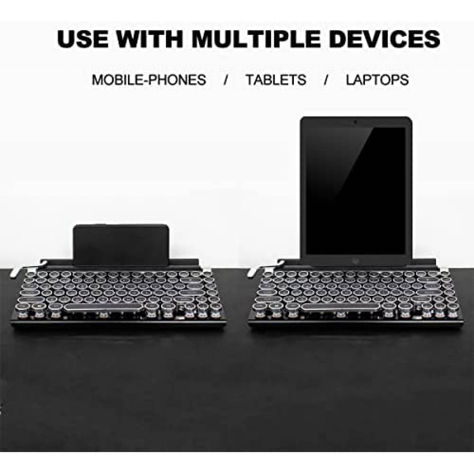 Teclado Retro SUEHIODHY Inalambrico Mecanico Retroiluminado