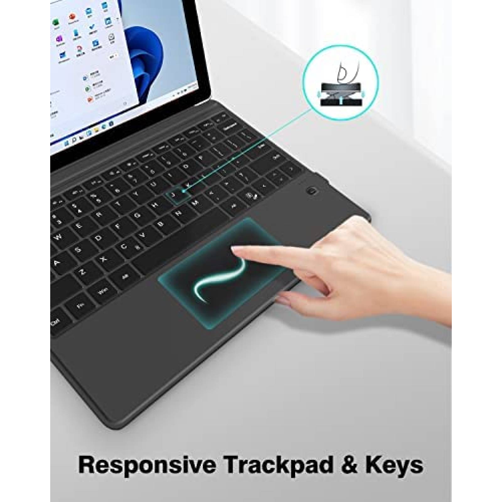 Teclado UOGIC Para Surface Pro 9 Inalambrico -Negro