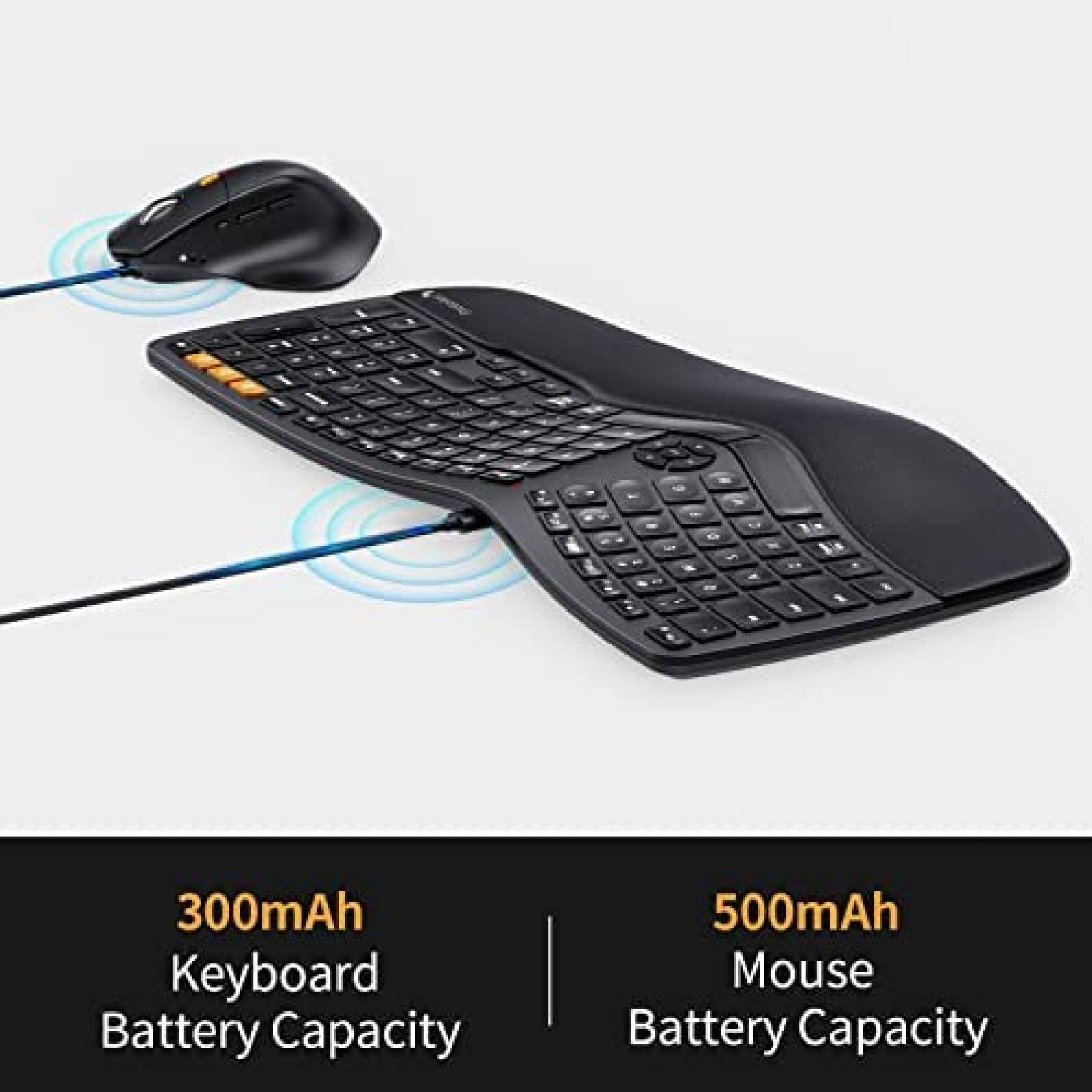 Teclado Y Mouse Gamer PROTOARC Inalambrico Ergonomico -Negro