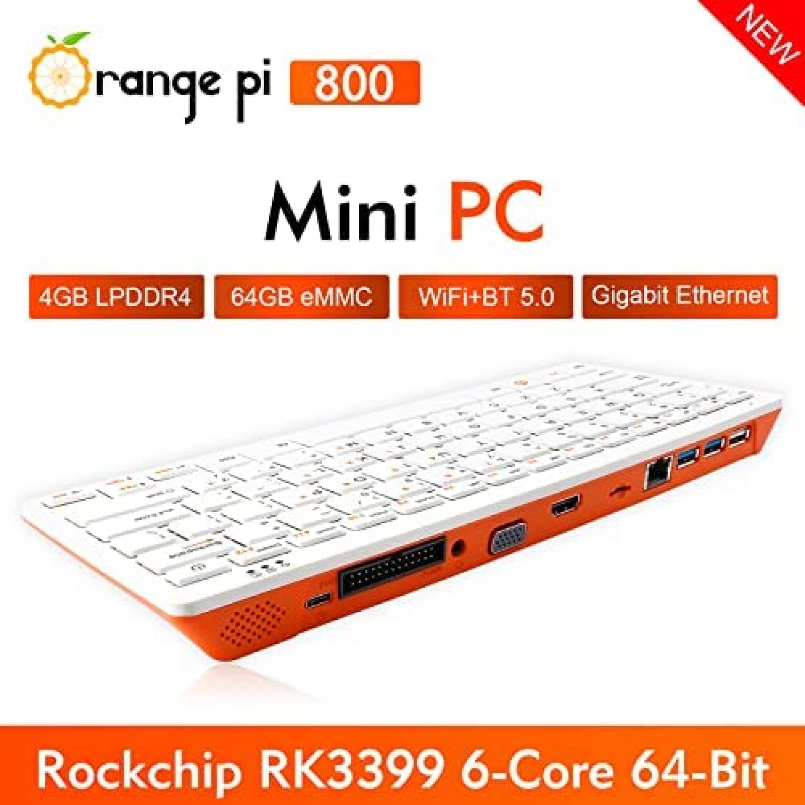 Kit Computadora Con Teclado Orange Pi Bluetooh Con 64GB EMMC