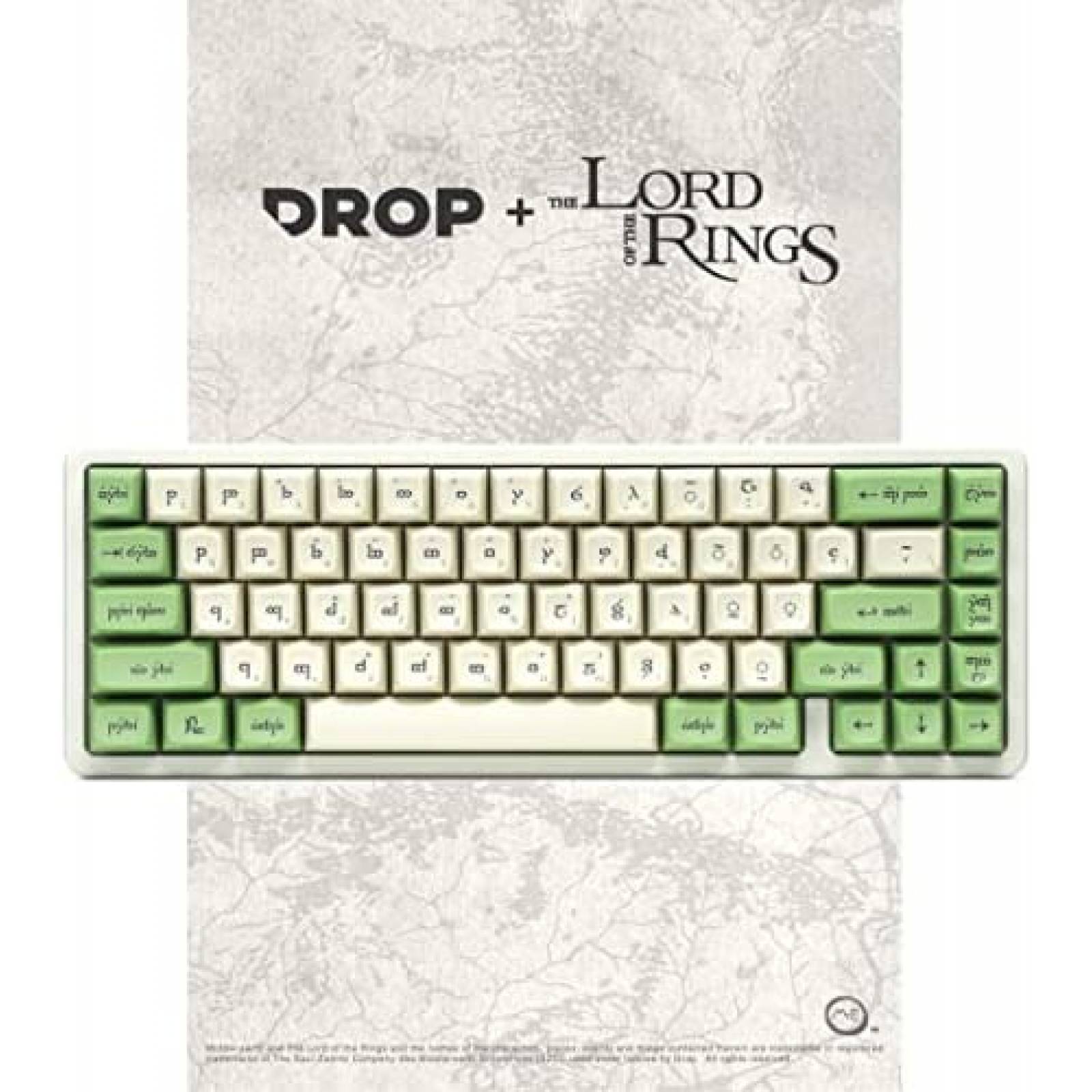 Teclado DROP MT3 Cherry MX LOTR Ergonomico -Verde