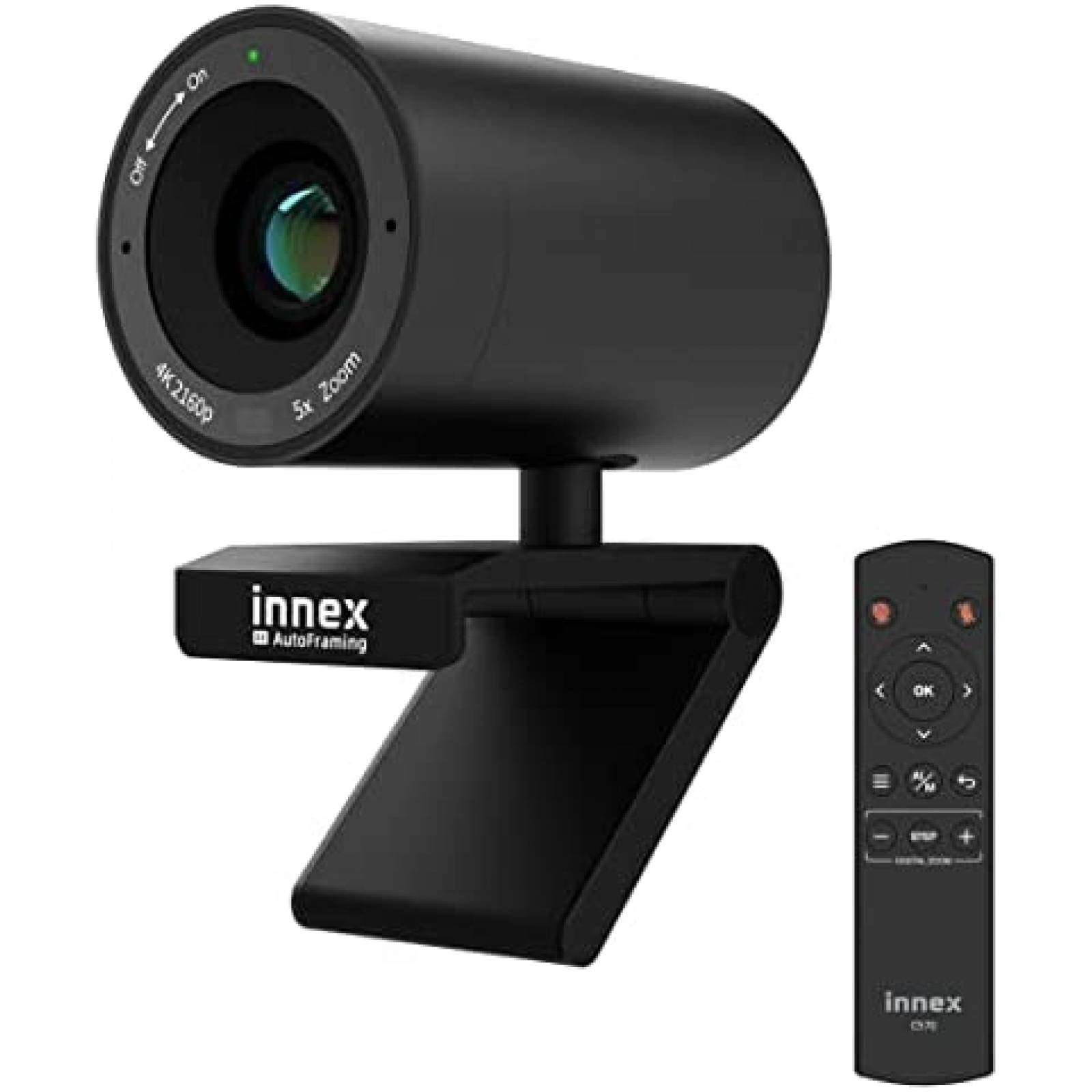 Webcam Innex Zoom optico 1080P HD USB+Accesorio -Negro