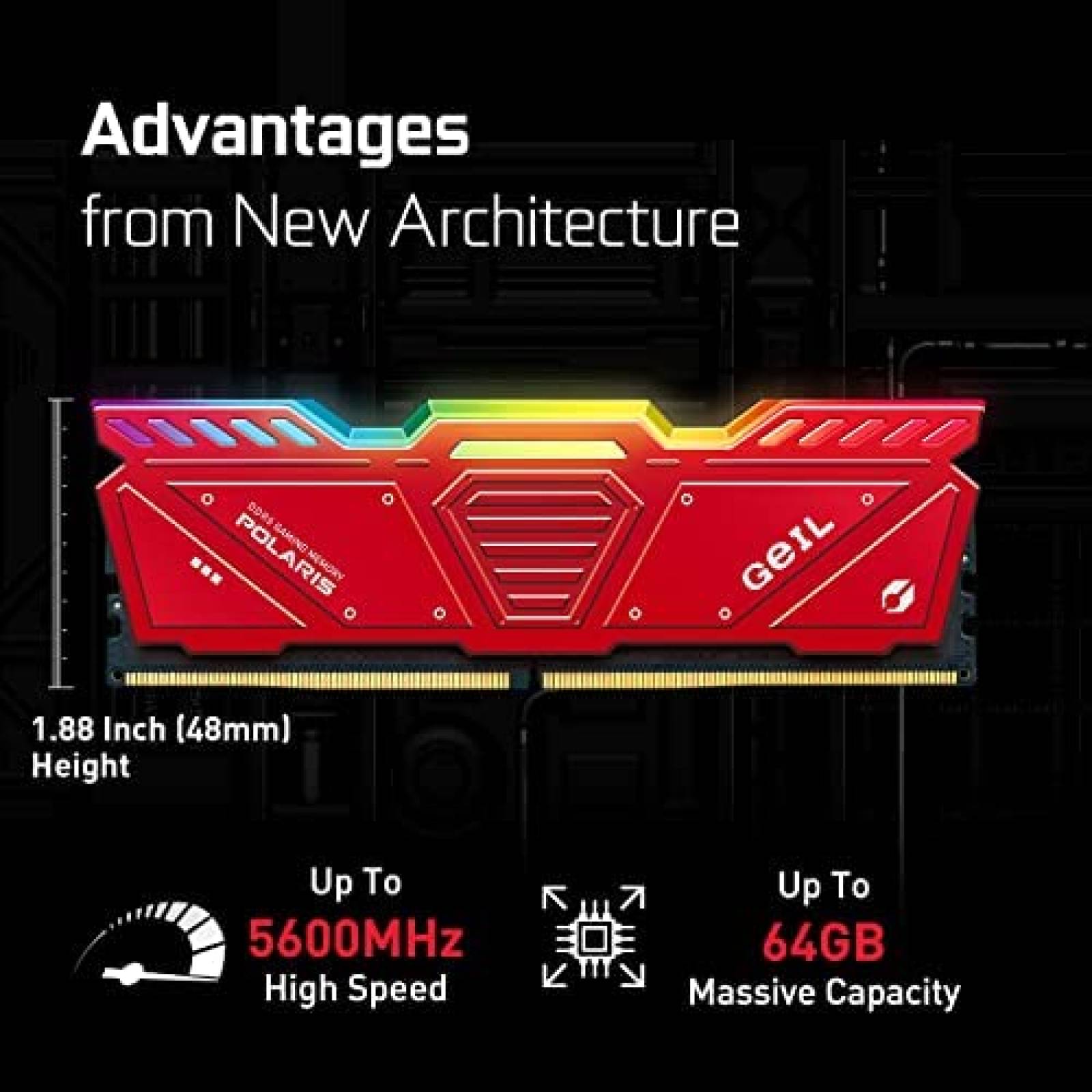 Memoria RAM GeiL 32 GB (2 X 16 GB) DDR5 SODIMM -Rojo