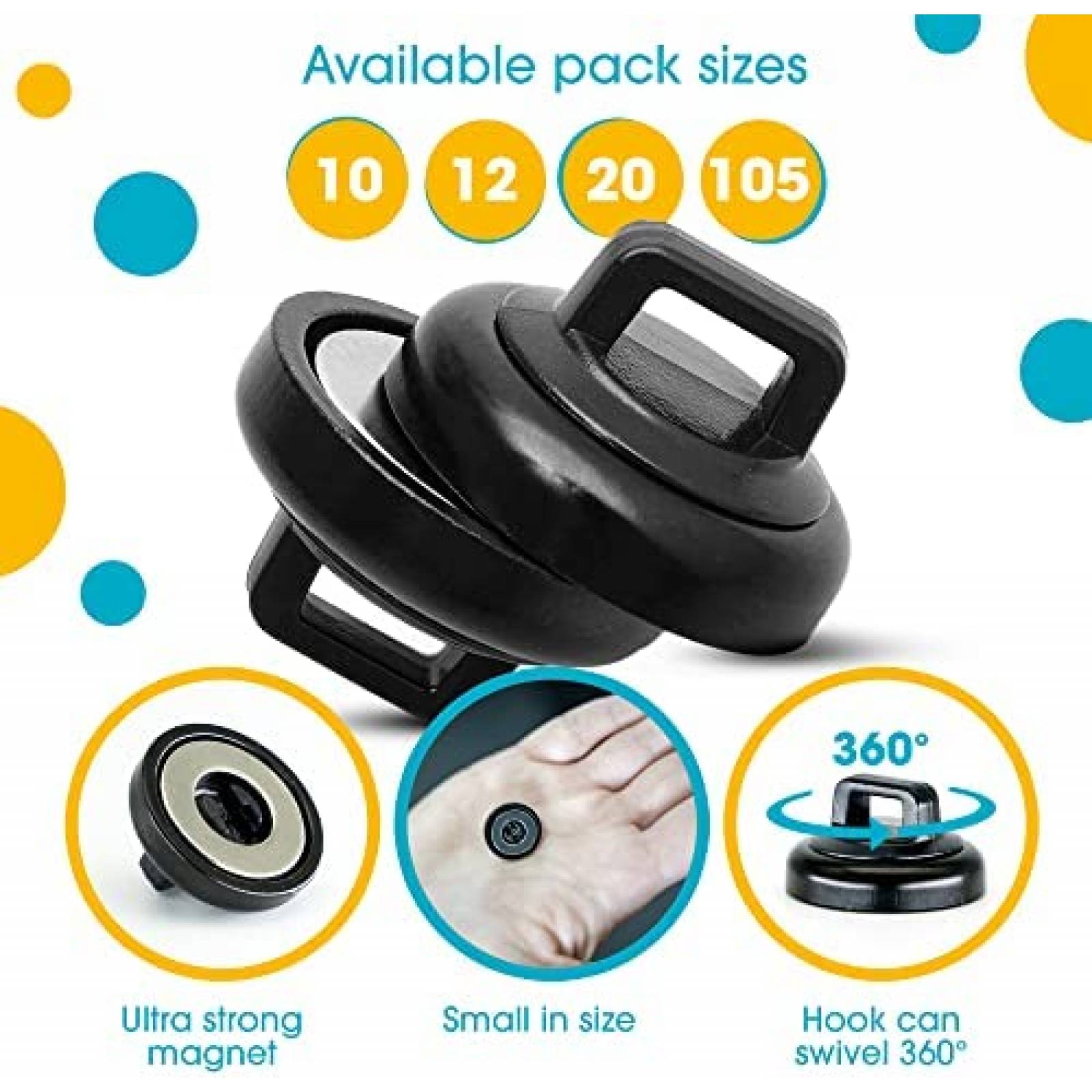 Sinchos Multiproposito Hatsbi Pack de 105 Pzs -Negro