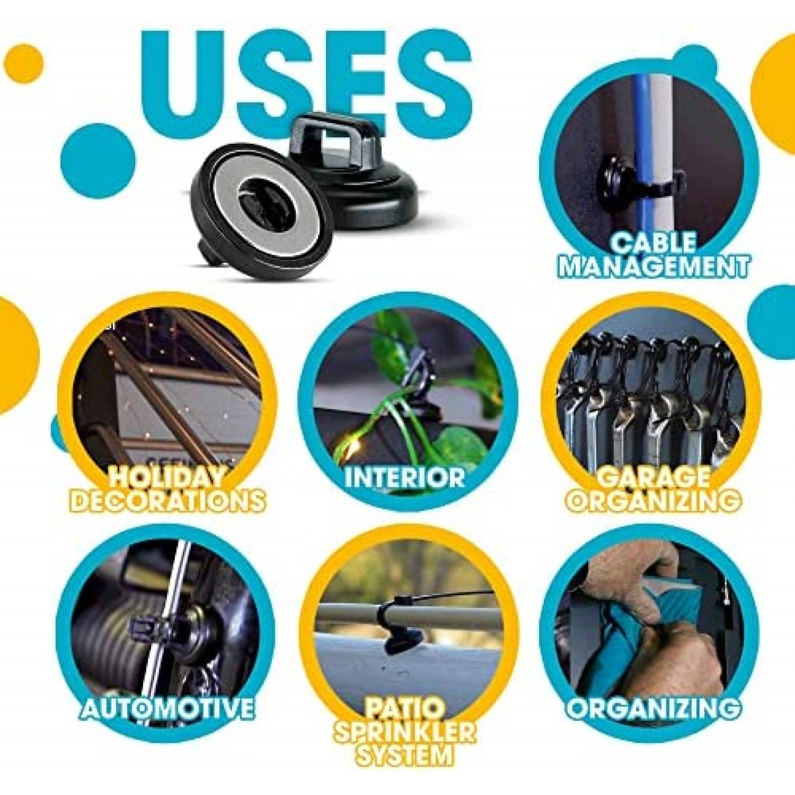 Sinchos Multiproposito Hatsbi Pack de 105 Pzs -Negro