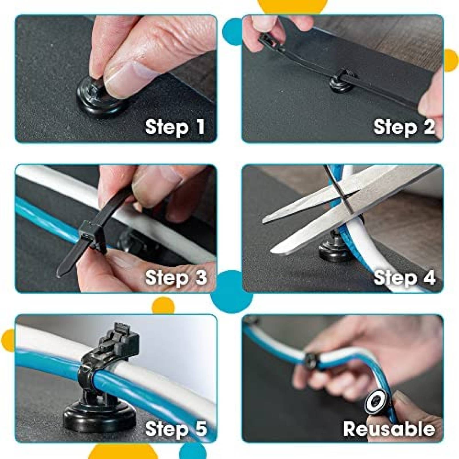 Sinchos Multiproposito Hatsbi Pack de 105 Pzs -Negro