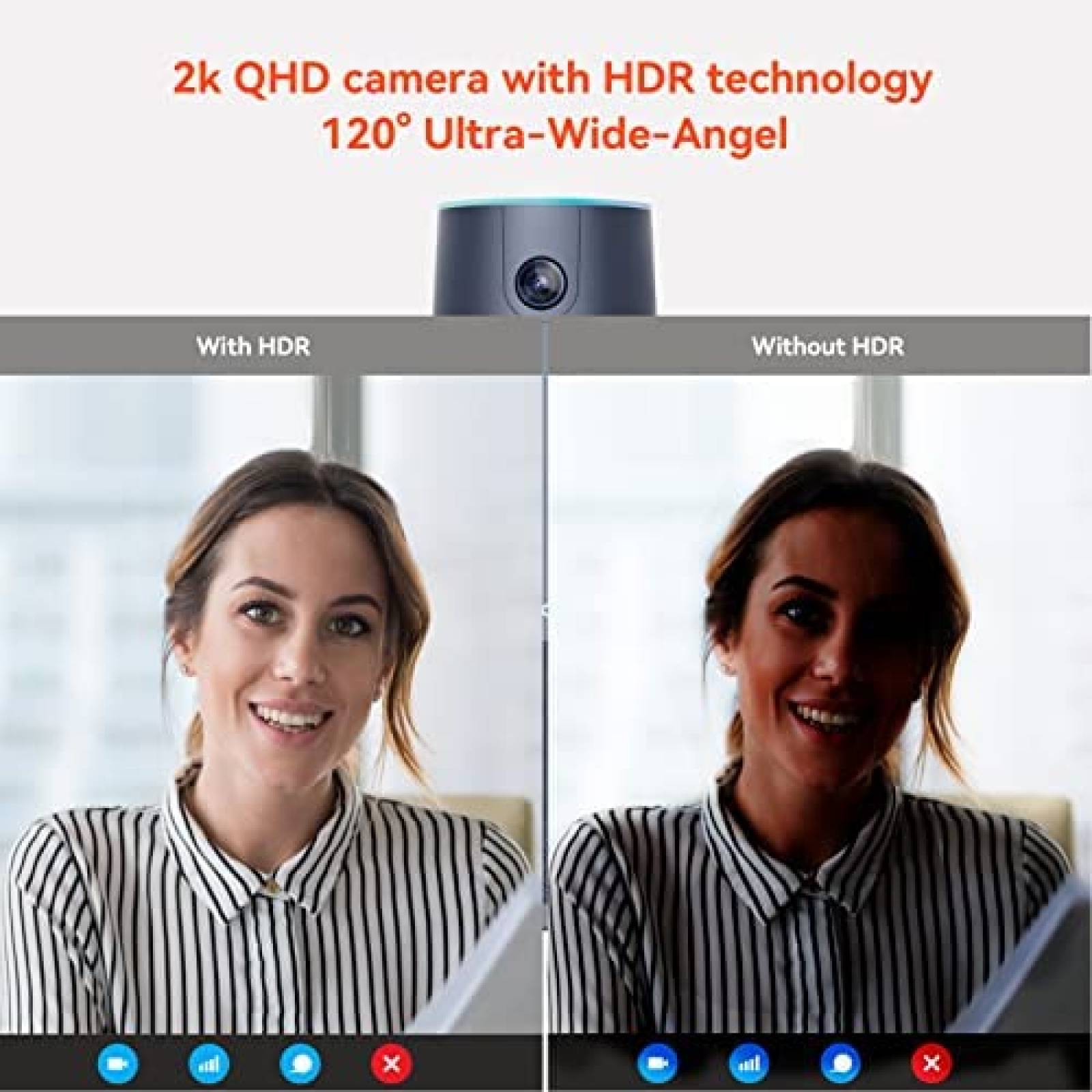 Webcam NUROUM Zoom optico 1080P Full HD USB -Negro