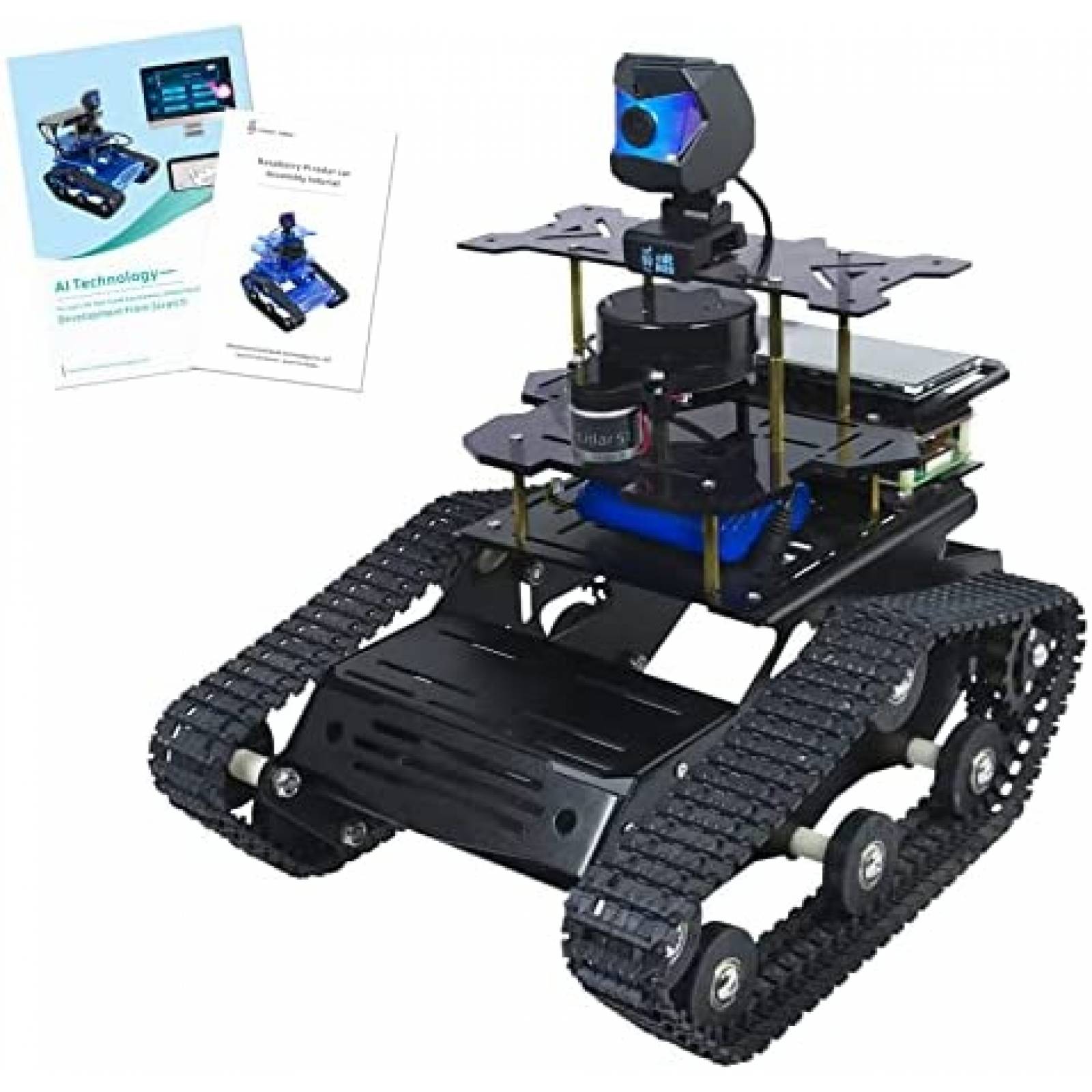 Mini Robot XiaoR Geek Con Placa Base Raspberry Pi 4B -Negro