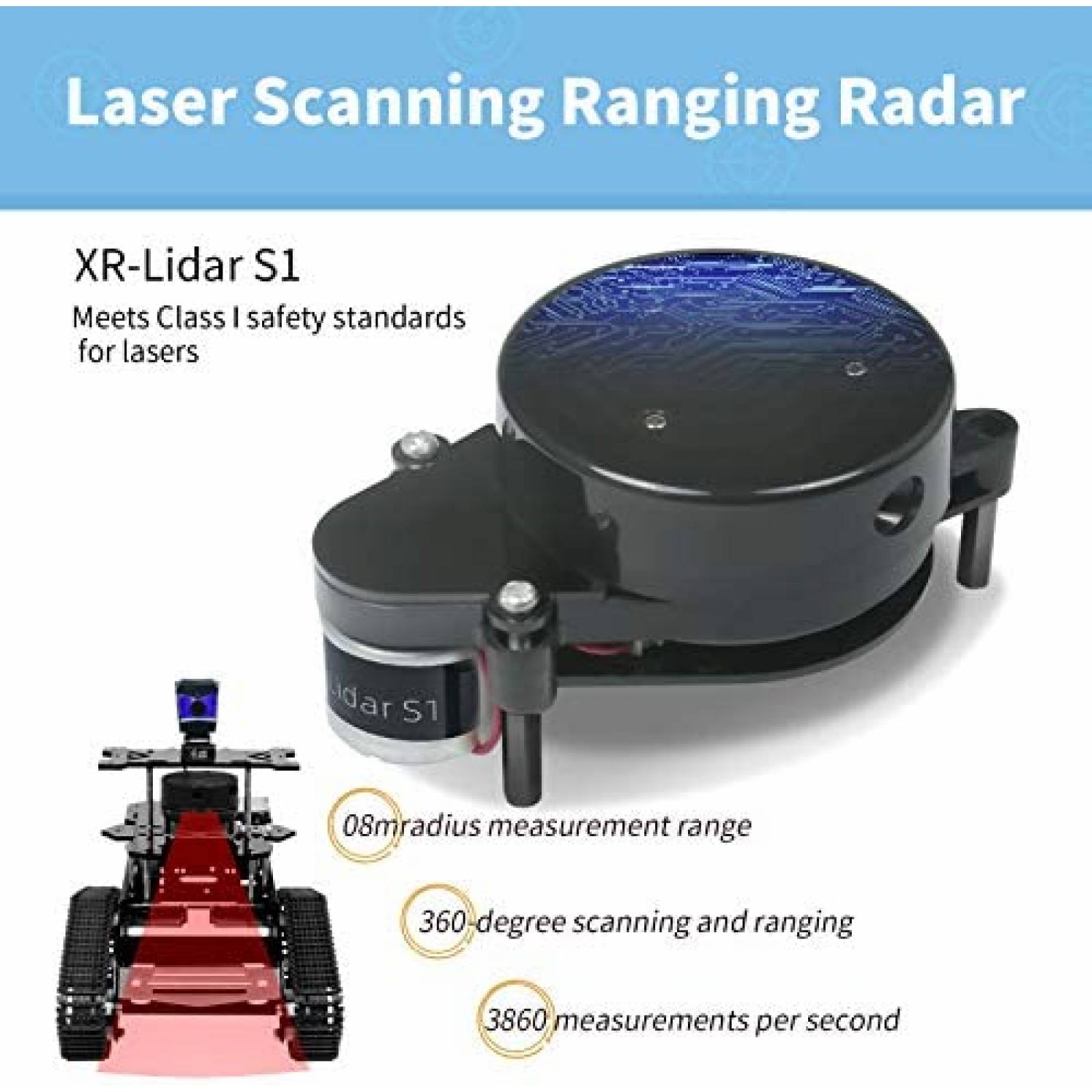 Mini Robot XiaoR Geek Con Placa Base Raspberry Pi 4B -Negro