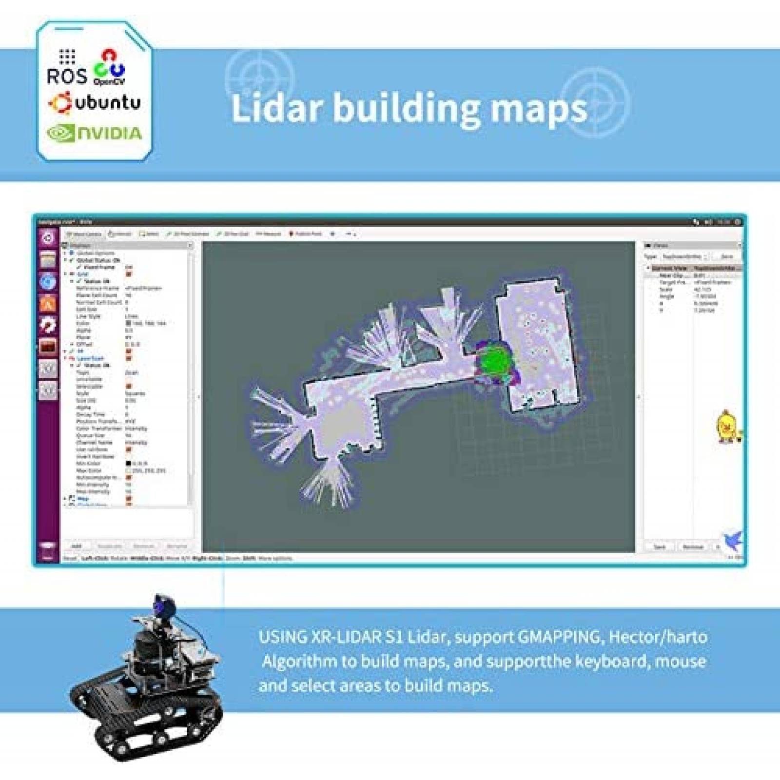 Mini Robot XiaoR Geek Con Placa Base Raspberry Pi 4B -Negro