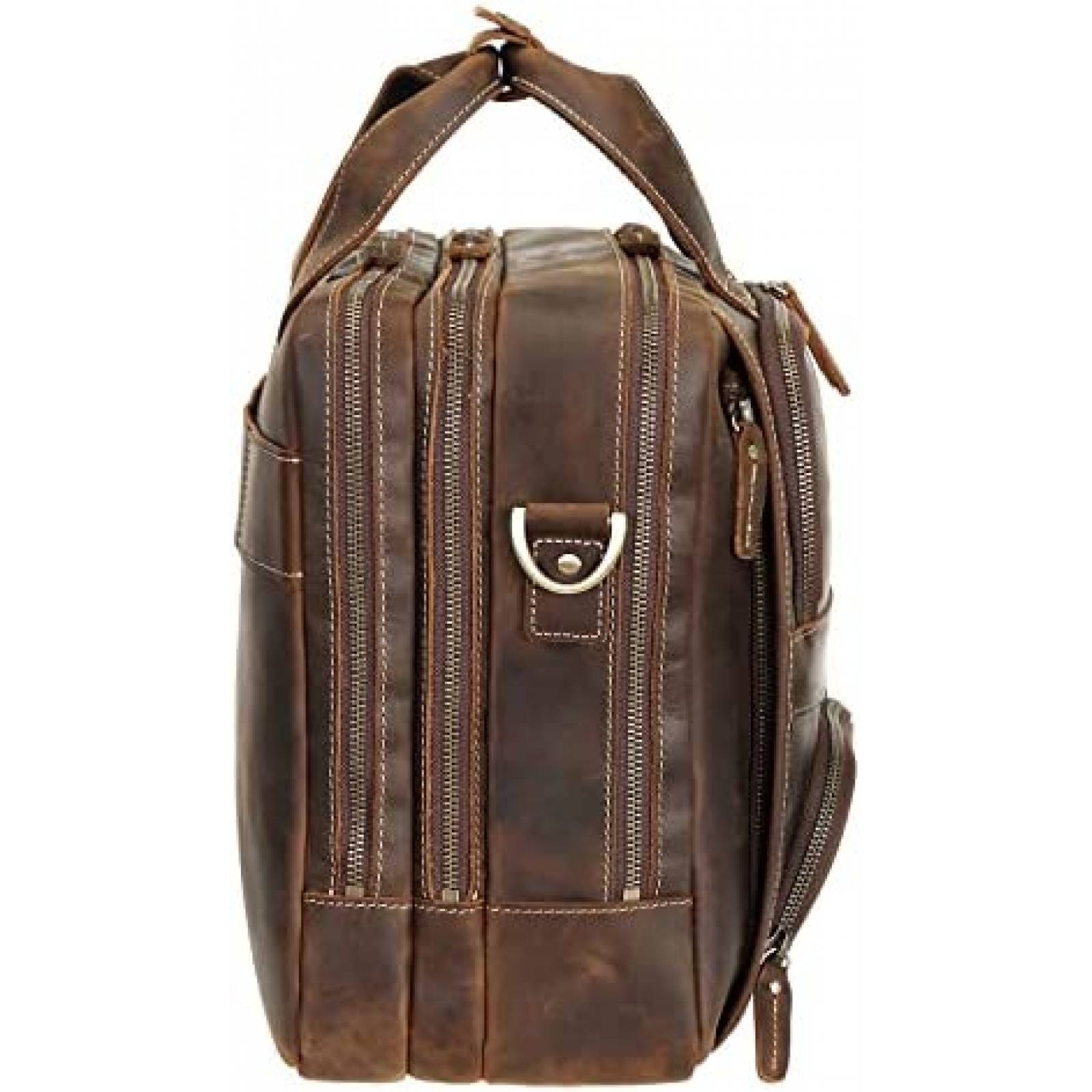 Maletin POLARE De Cuero Para Hombre Laptop 17'' -Cafe