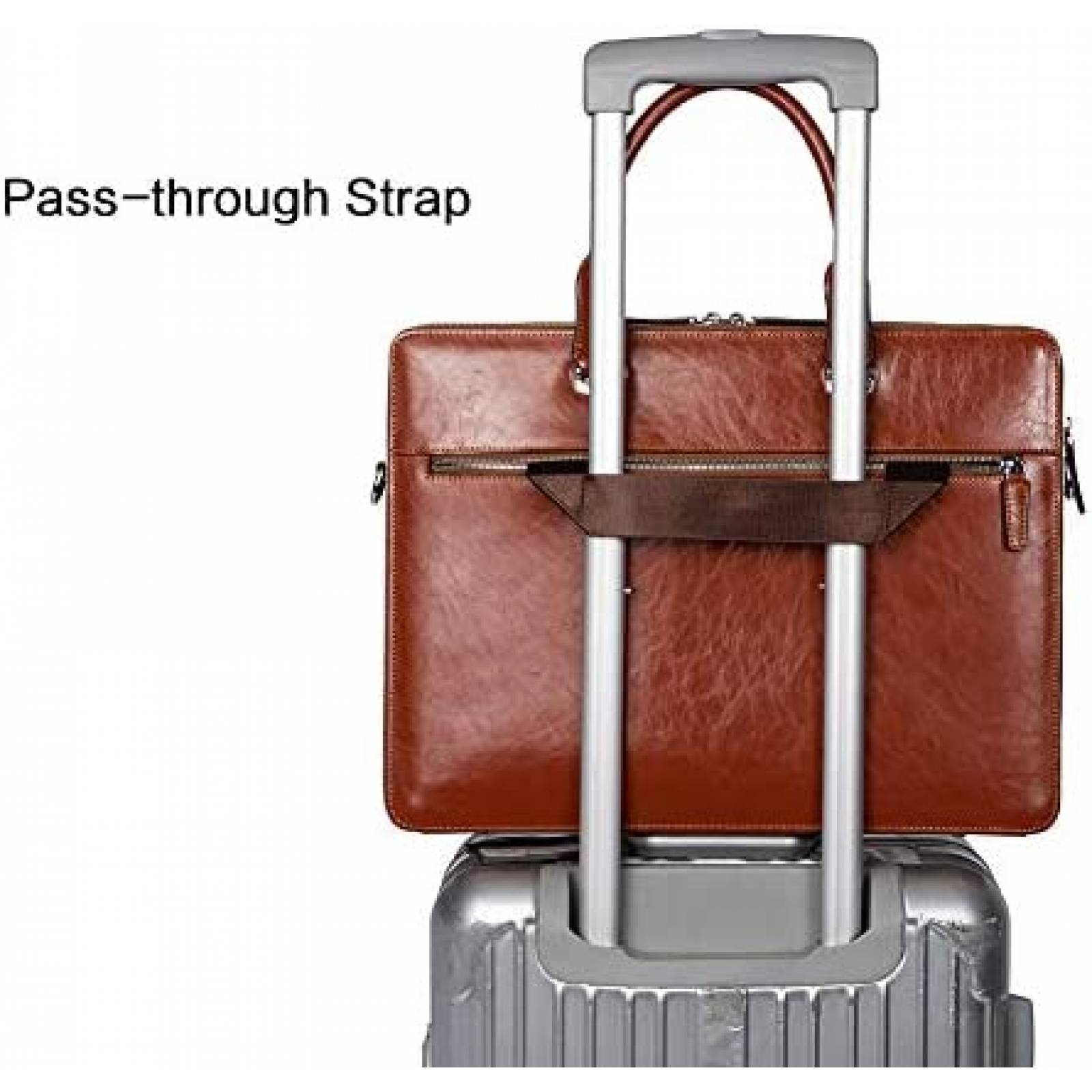 Maletin para Laptop BOSTANTEN de Piel hasta 15.6'' -Cafe