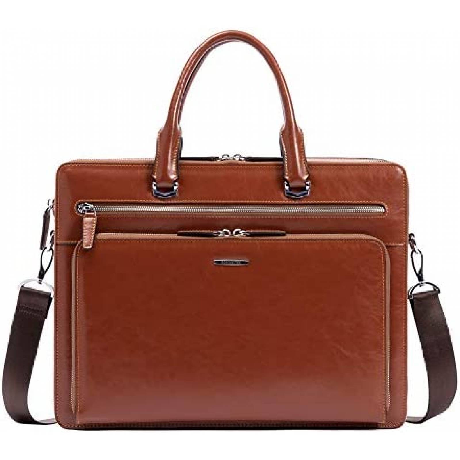 Maletin para Laptop BOSTANTEN de Piel hasta 15.6'' -Cafe