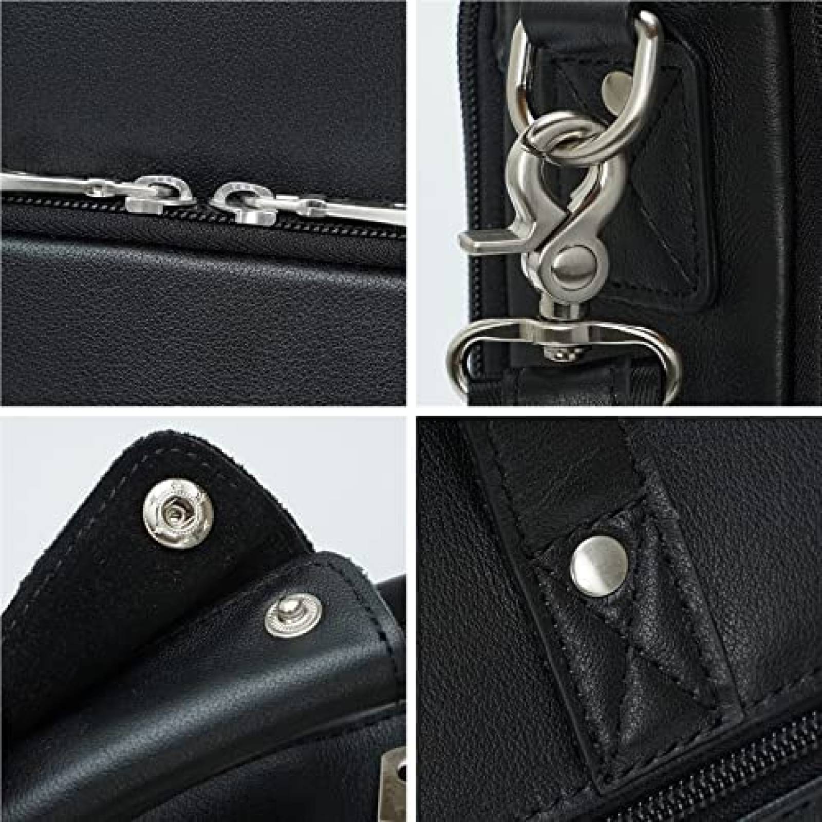 Maletin Masa Kawa De Cuero Para Hombre Laptop 17'' -Negro