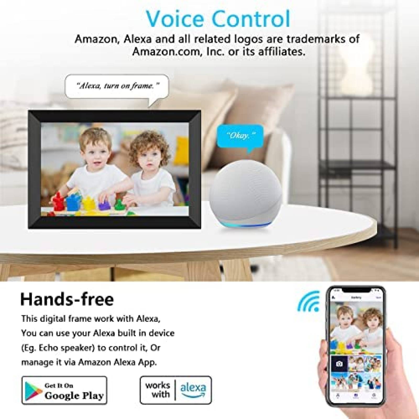 Portaretratos Digital SSA Touchscreen Wifi FHD -Negro