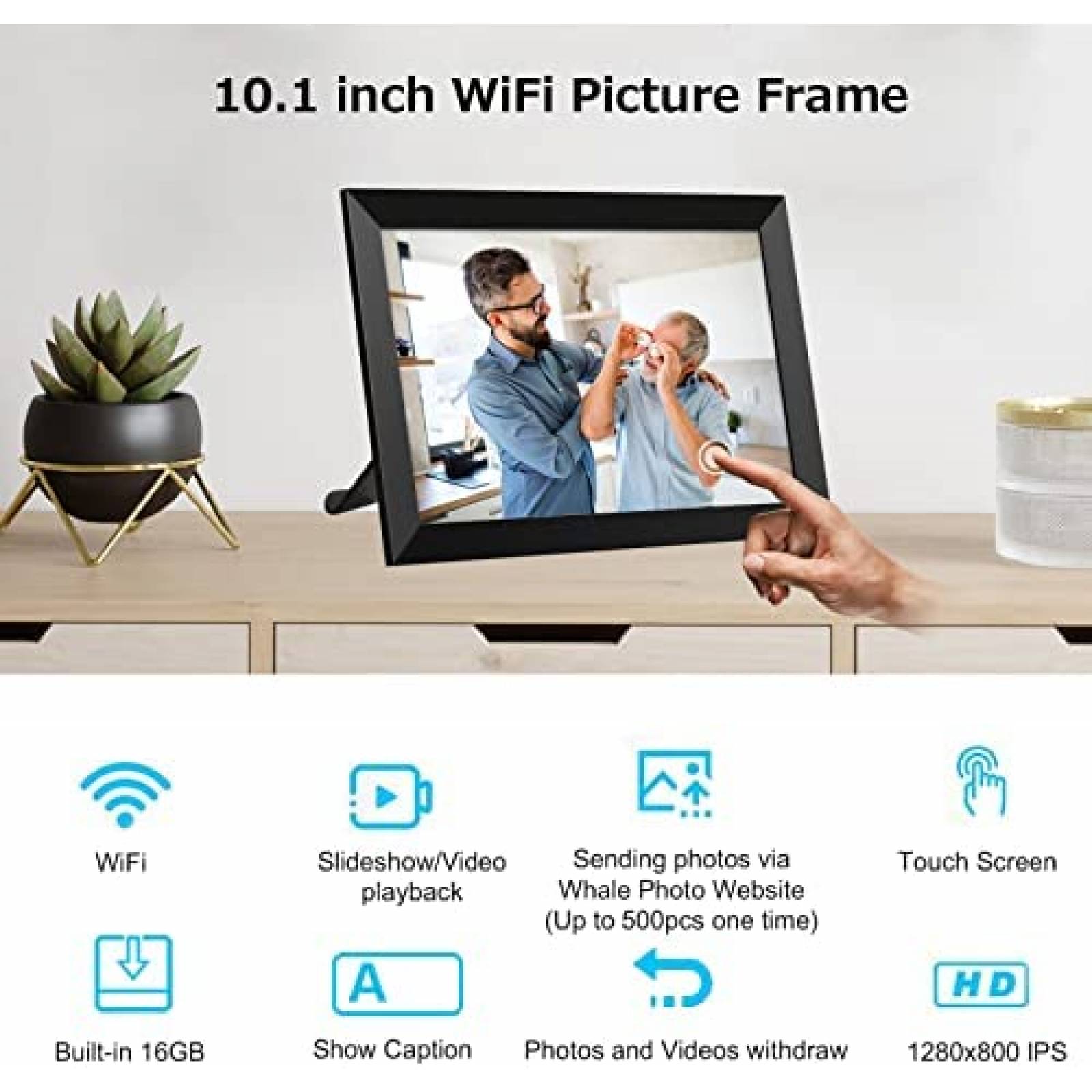 Portaretratos Digital SSA Touchscreen Wifi FHD -Negro