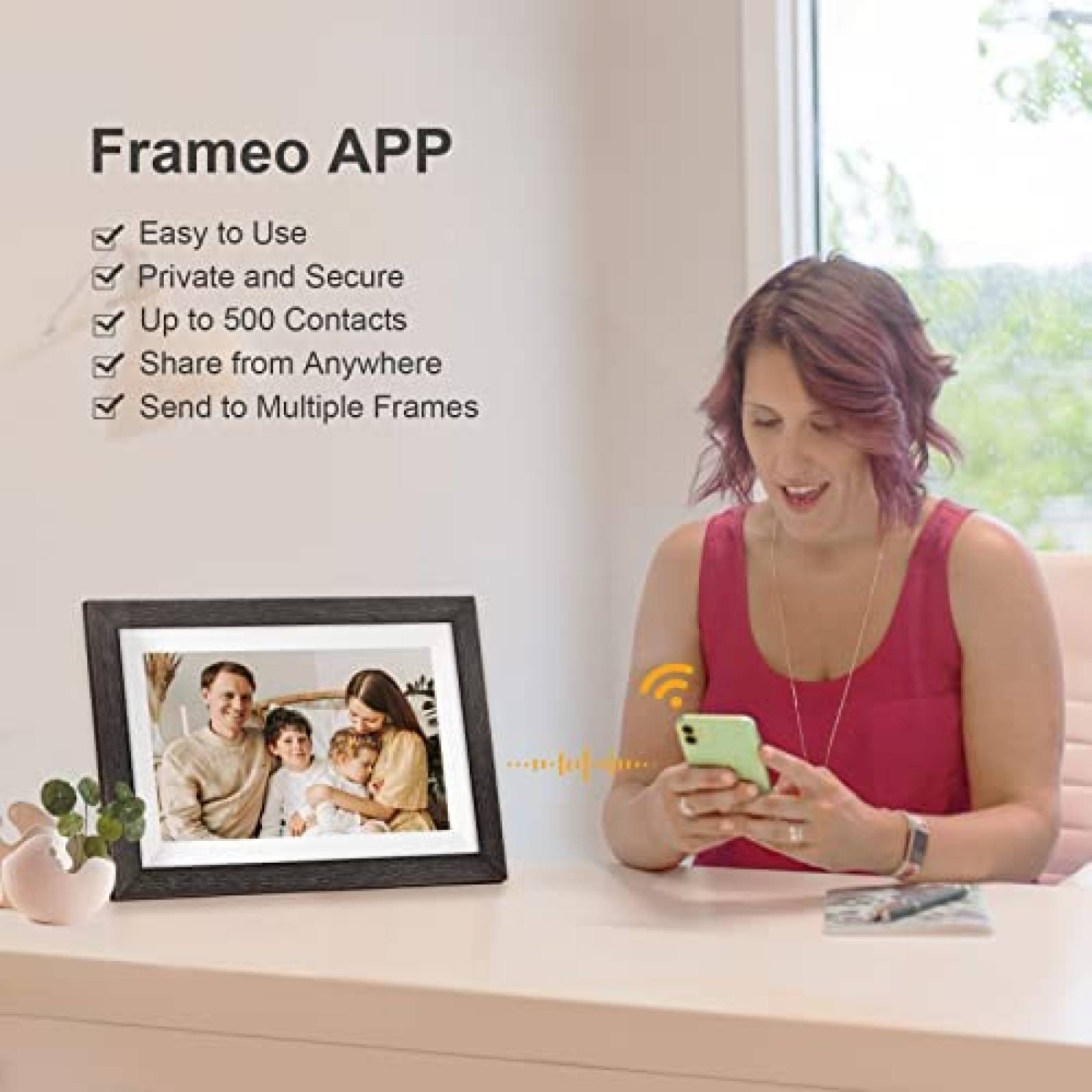 Portaretratos Digital TAPINSAW Touchscreen Wifi FHD -Negro