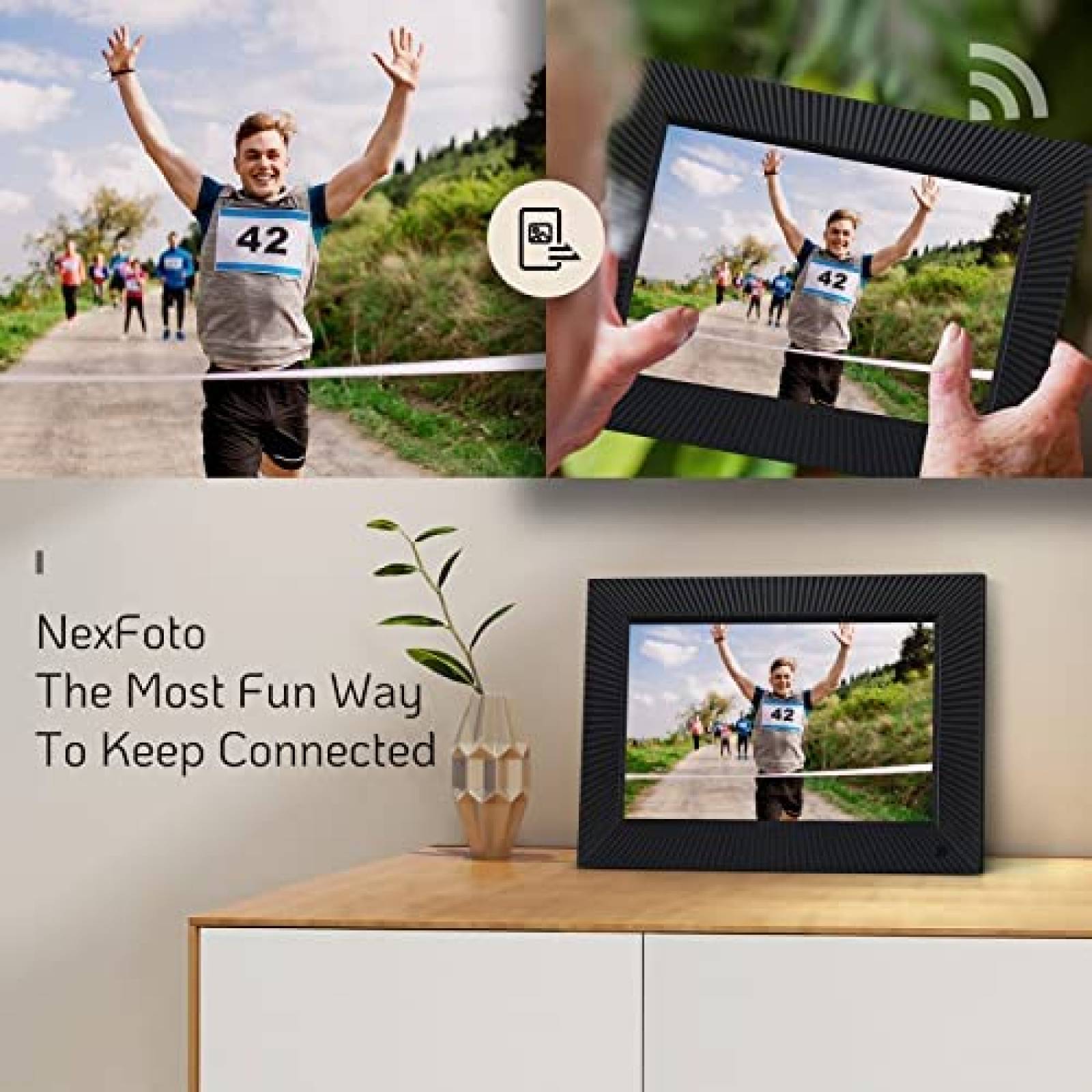 Portaretratos Digital NexFoto Touchscreen Wifi FHD Negro