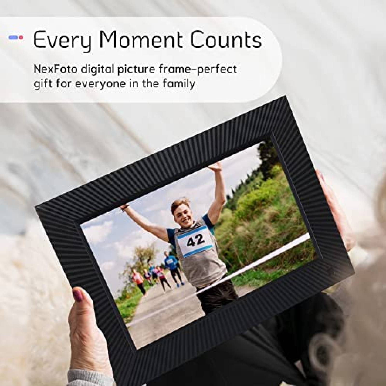 Portaretratos Digital NexFoto Touchscreen Wifi FHD Negro