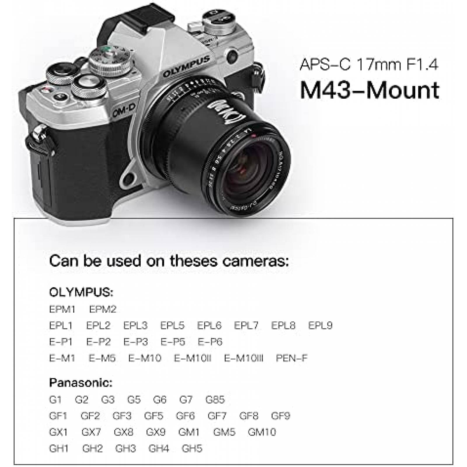 Lente Para Camara TTARTISAN Para M43 Olympus Panasonic Negro