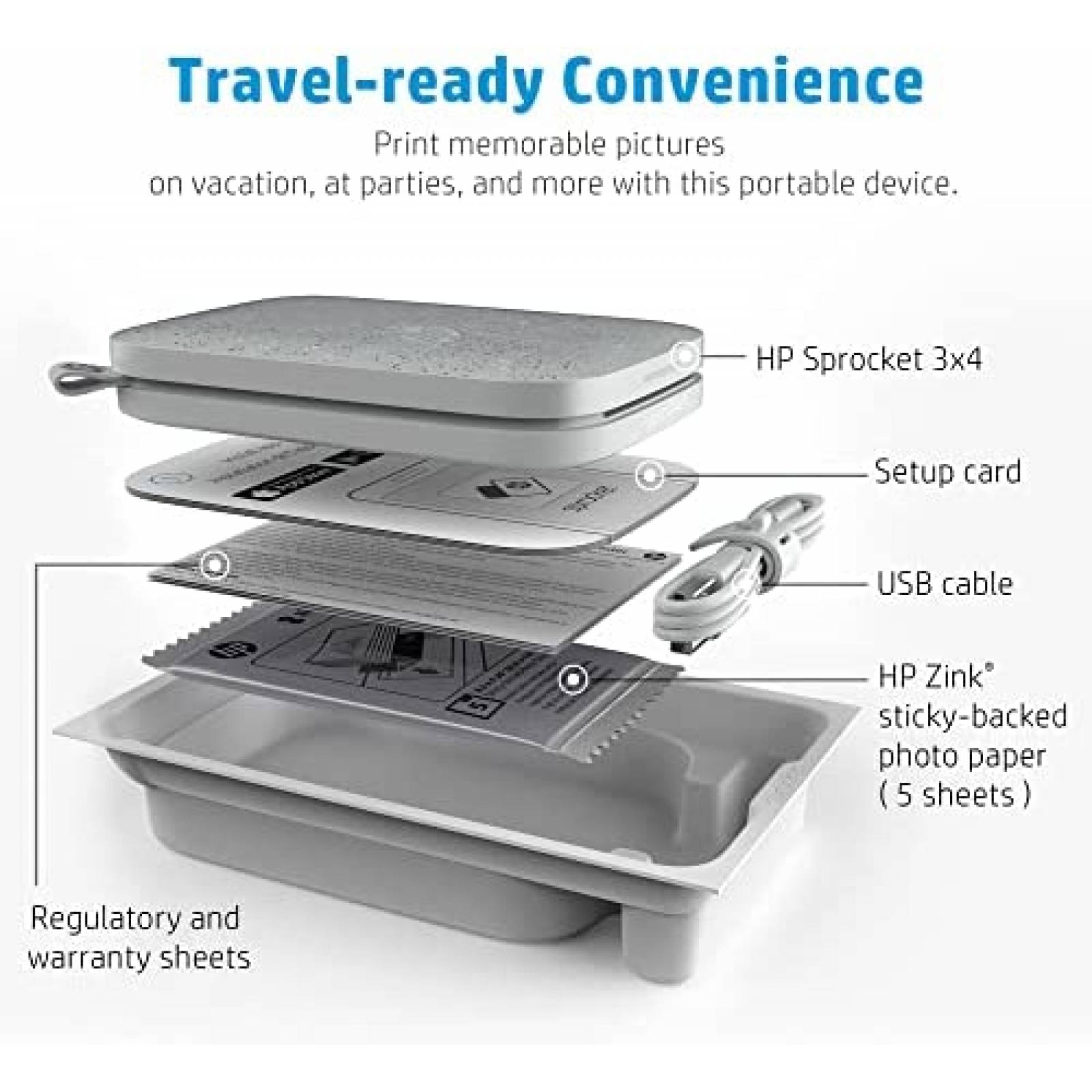 Impresora Inalambrica HP Sprocket Instantanea -Blanco