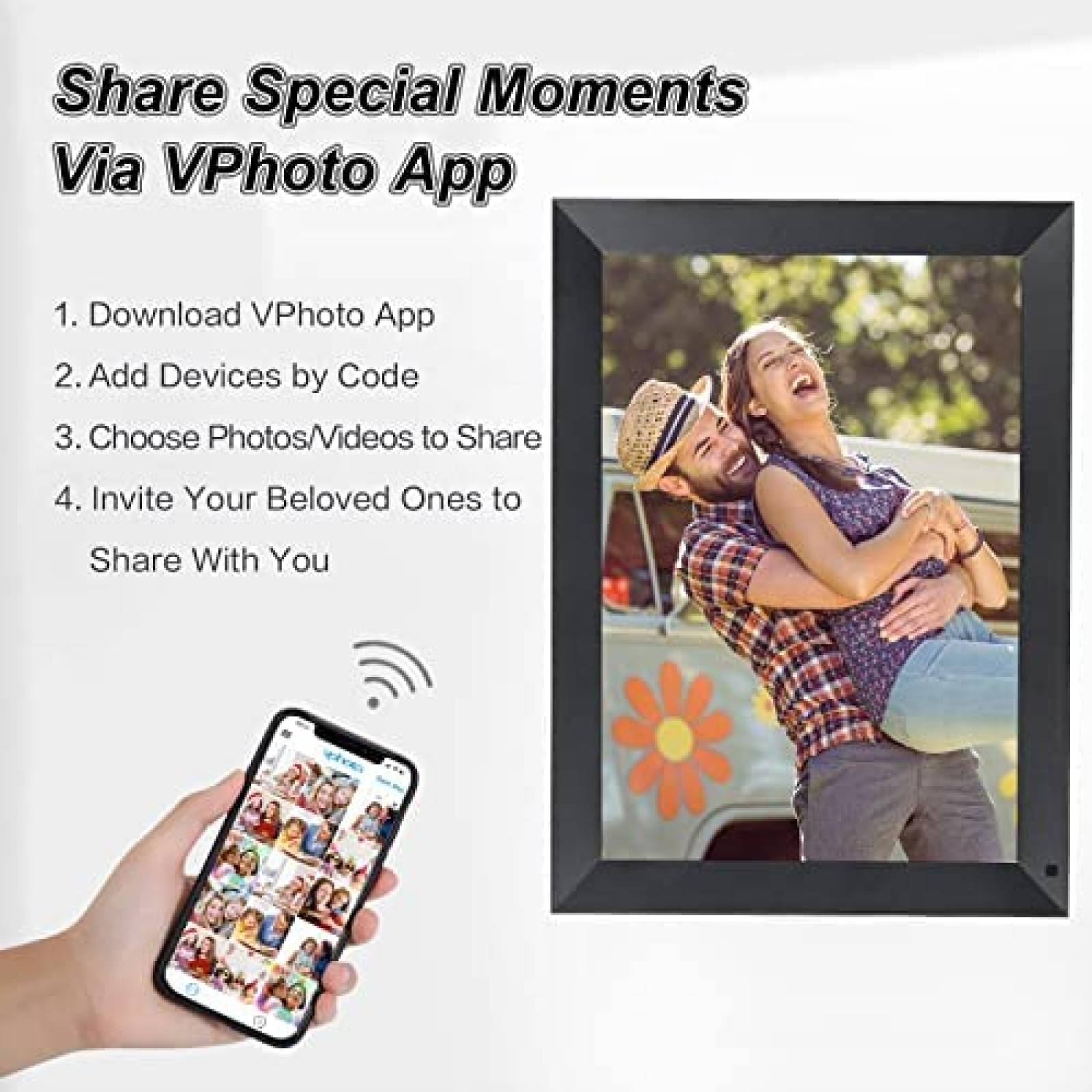 Portaretrato Digital FULLJA 15'' Touch Screen -Gris