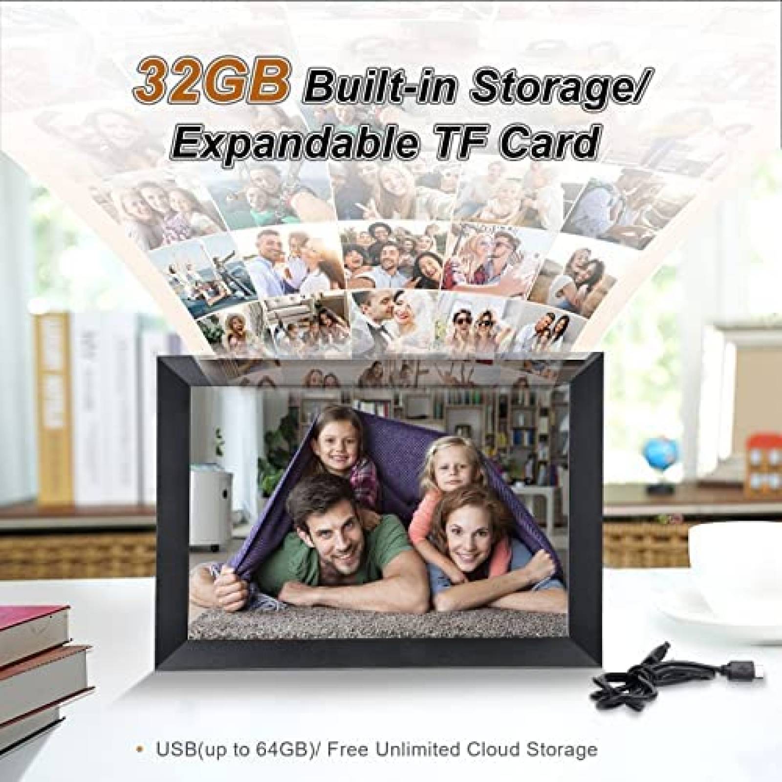 Portaretrato Digital FULLJA 15'' Touch Screen -Gris