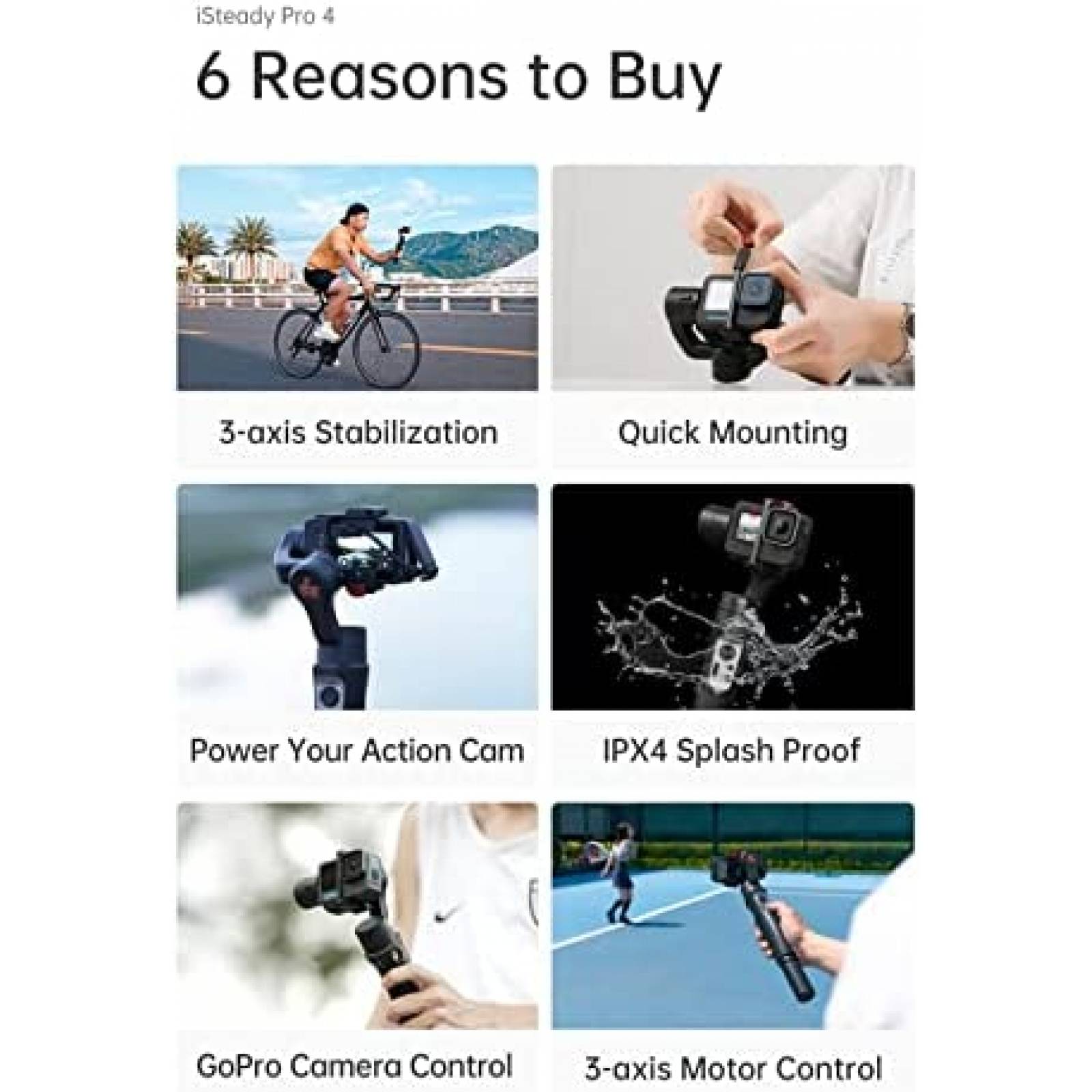 Estabilizador hohem iSteady Pro 4 para Go Pro Hero -Negro