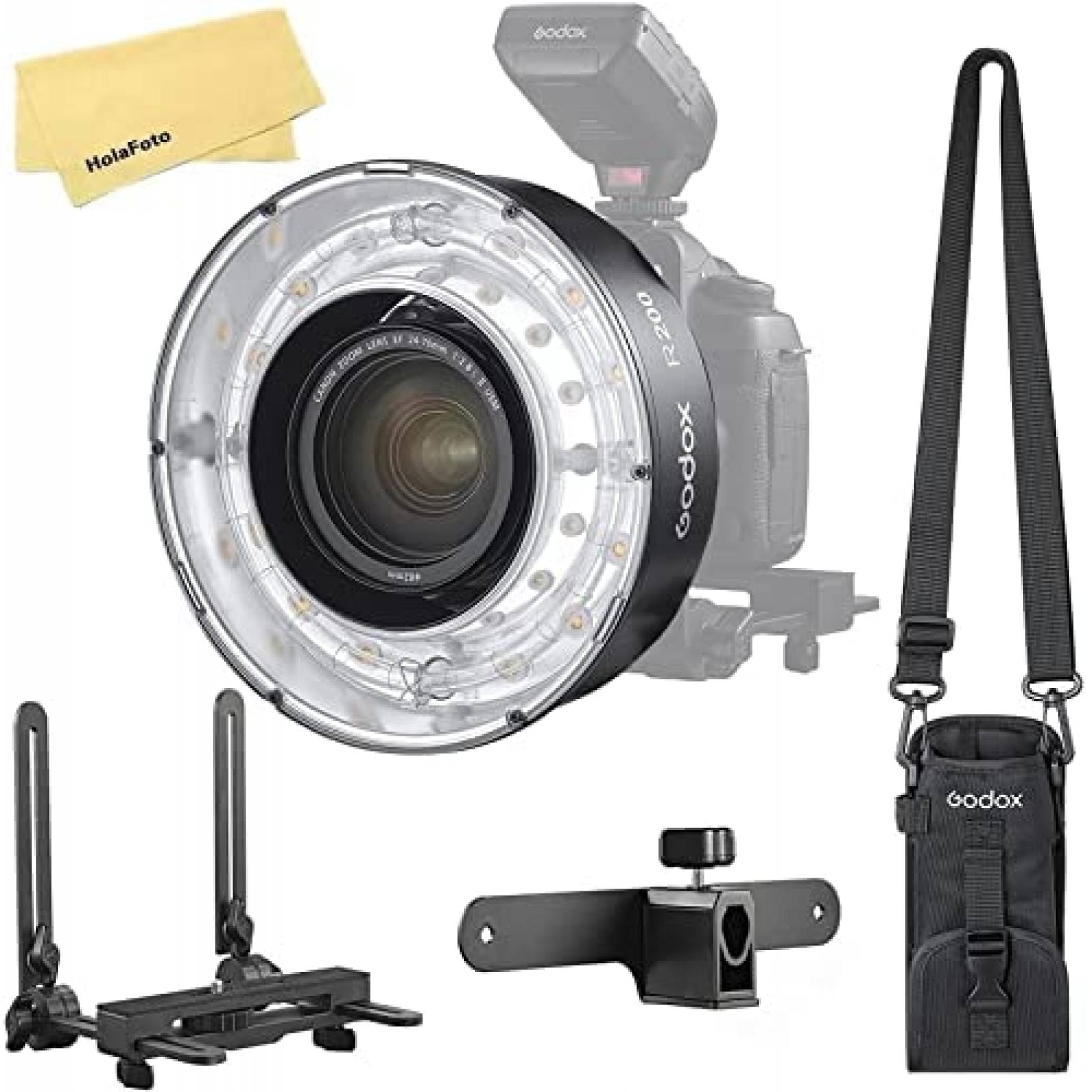 Aro de Luz para Camara Godox R200 200W con Accesorios -Negro