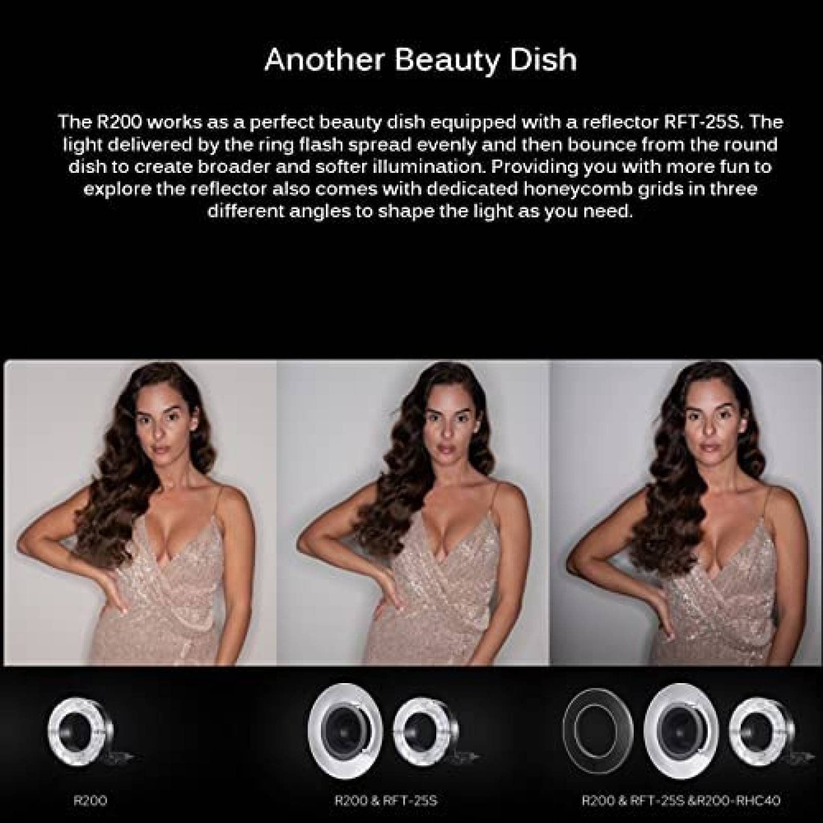 Aro de Luz para Camara Godox R200 200W con Accesorios -Negro