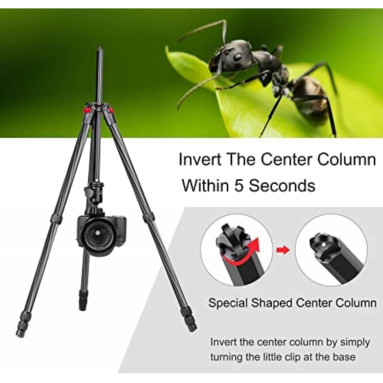 Tripie Manbily YS-254C 63" Fibra Carbono para Camara DSLR