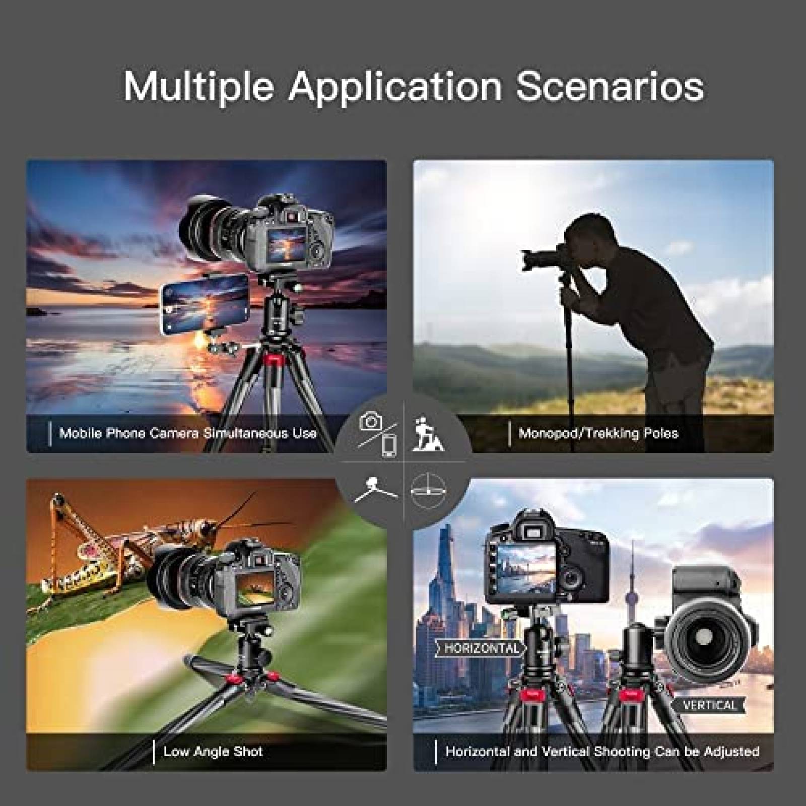 Tripie Manbily YS-254C 63" Fibra Carbono para Camara DSLR